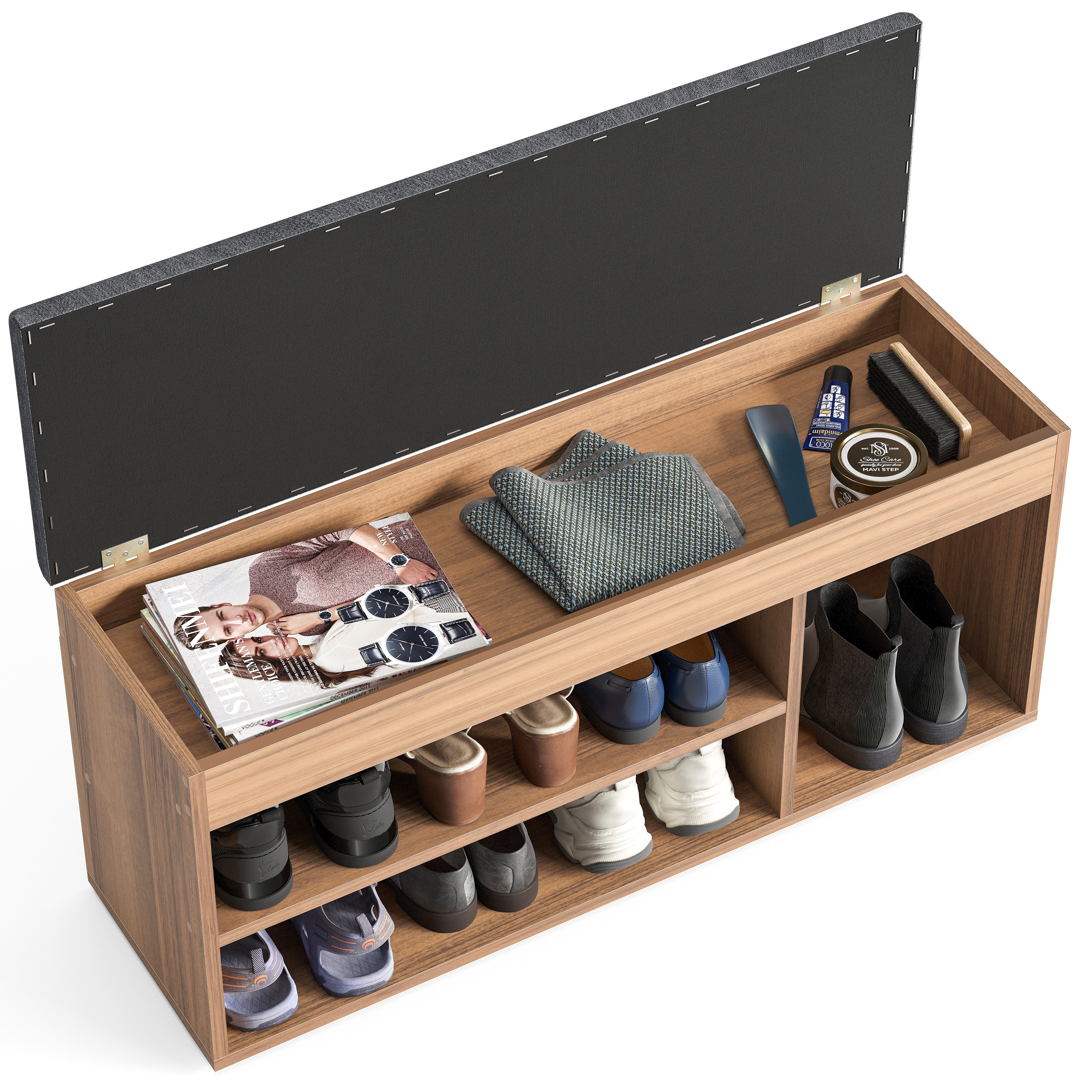 KOMTO Schuhbank Mit Sitzfläche Schuhregal Bank mit Stauraum Schuhschrank mi günstig online kaufen