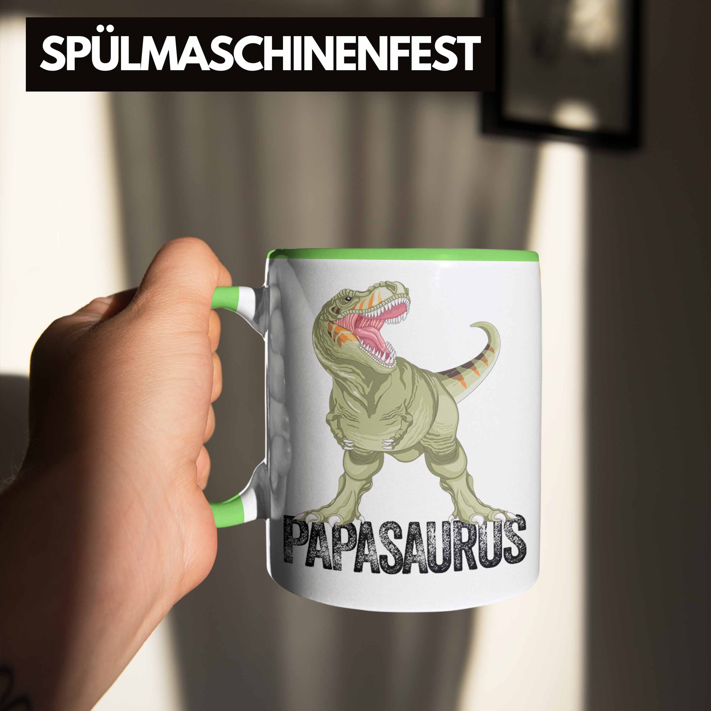 Papasaurus Vater Papa Di Geschenk Tasse Lustiges Vatertag Tasse für Grün Trendation Geschenk