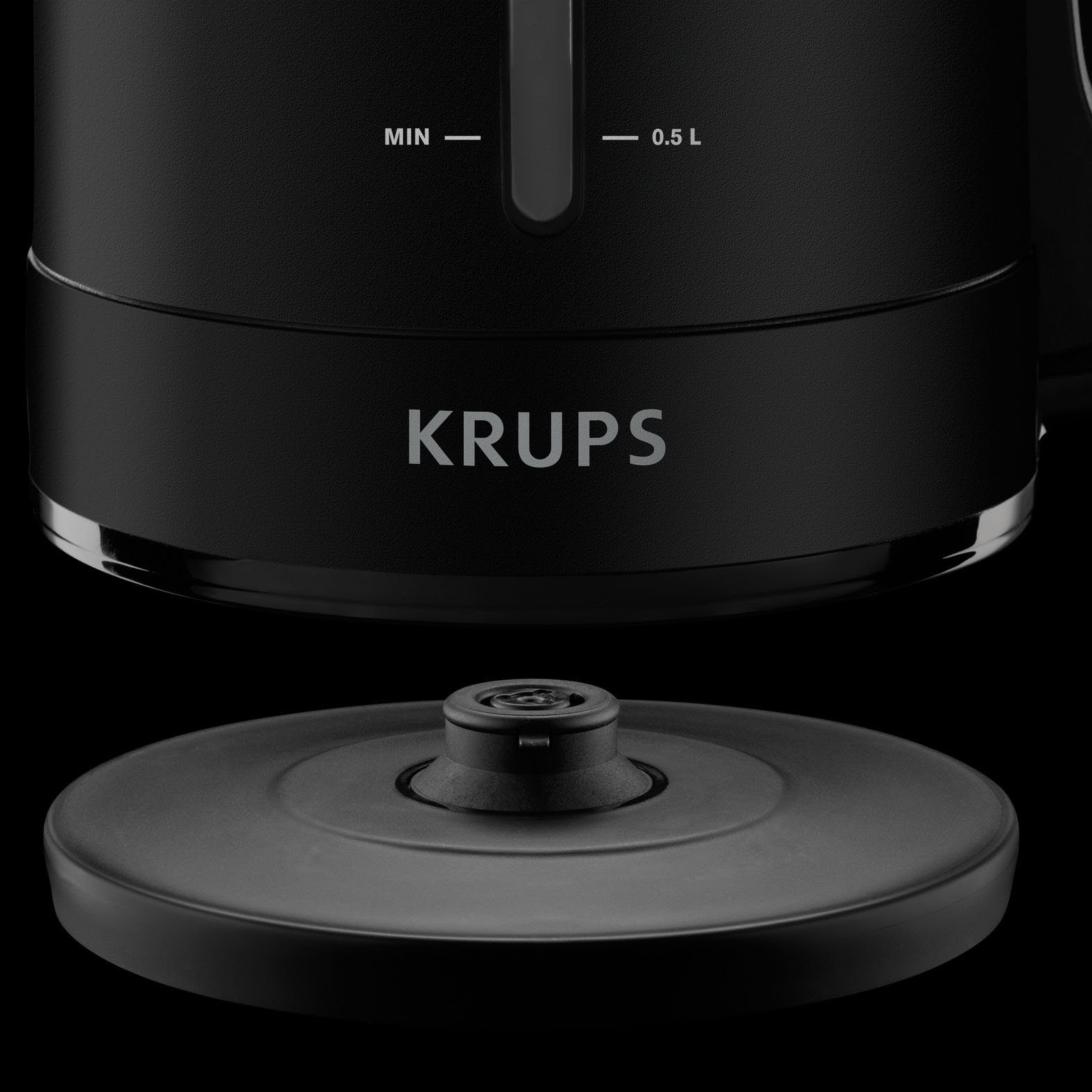 Krups Wasserkocher BW2448 Pro Aroma, 1,6 l, 2400 W, Beleuchteter Ein-/ Ausschalter, Schwarz