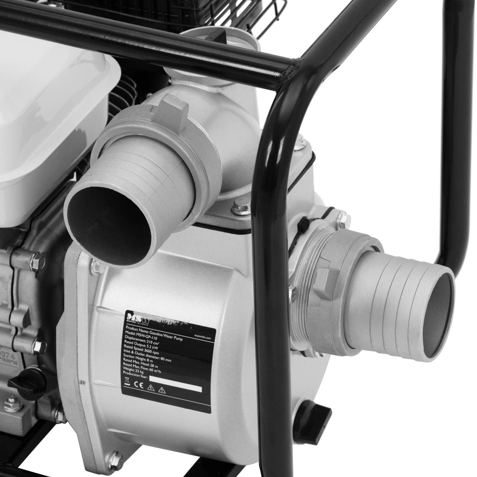 MSW Wasserpumpe 60.000 l/h Wasserpumpe Benzin Motorpumpe 5200 W