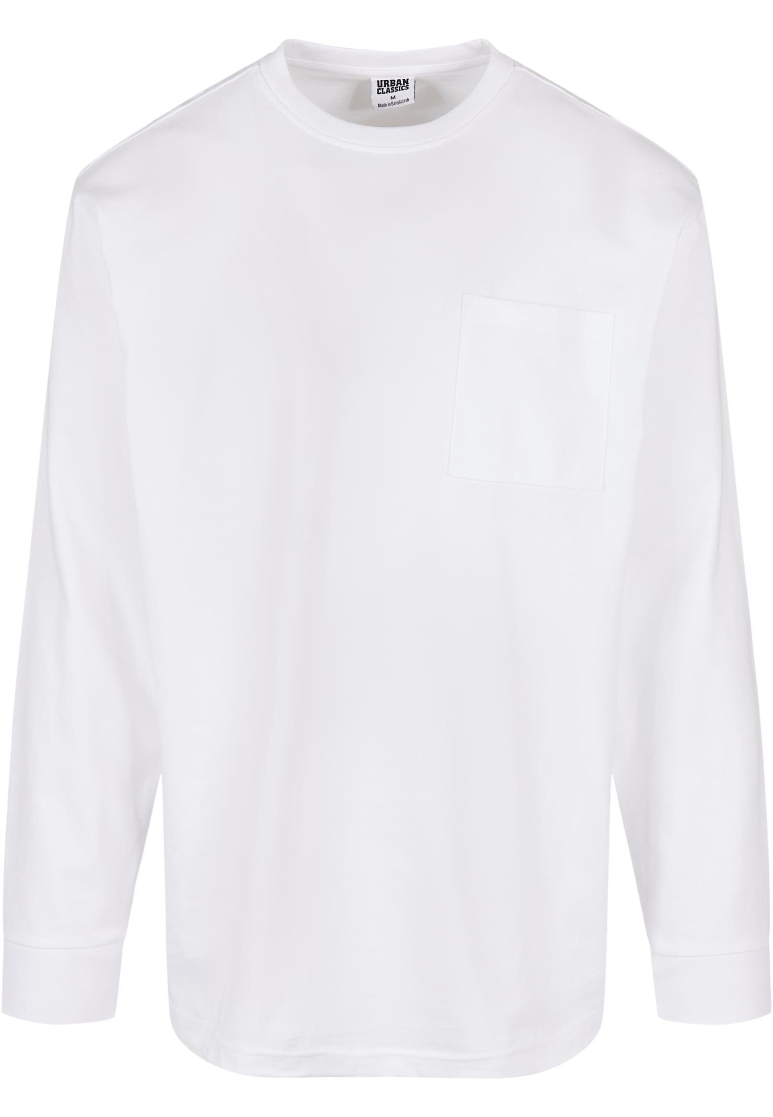 URBAN CLASSICS Pocket Oversized T-Shirt Longsleeve white Heavy Herren (1-tlg)