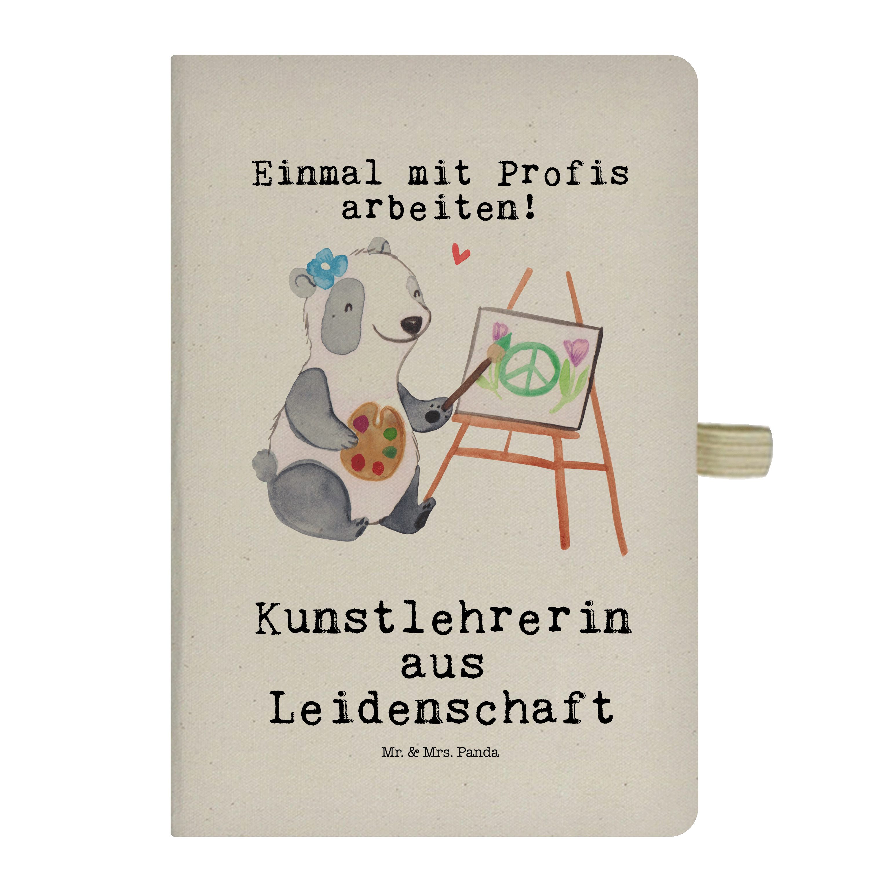 Mr. & Mrs. Panda Notizbuch Panda Leidenschaft - Mrs. - Kunstlehrerin Geschenk, aus & Adressbuch, Transparent Mr