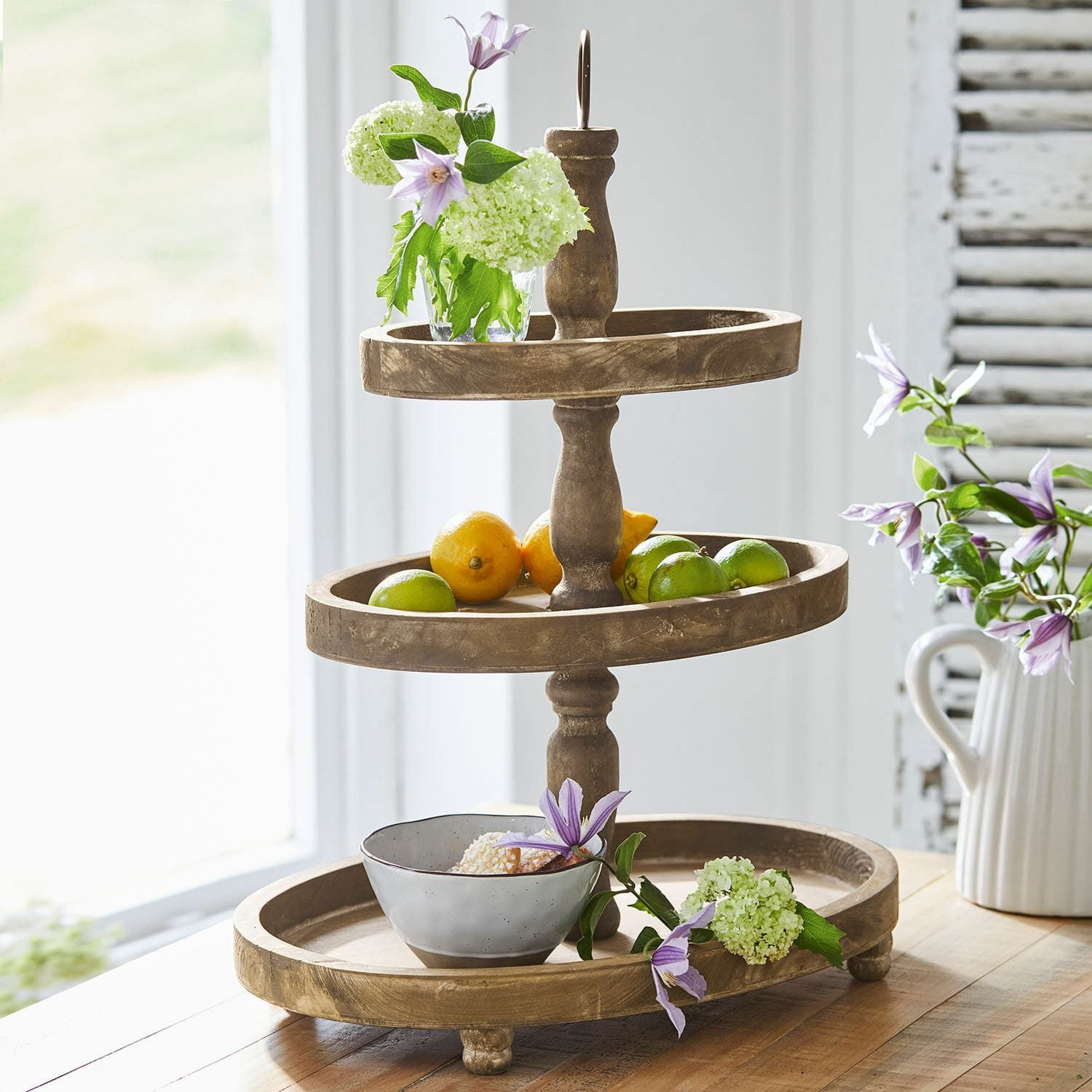 Mirabeau Etagere Etagere Olathe antikbraun, Tannenholz (cunninghamia lanceolata), Griffe: Eisen