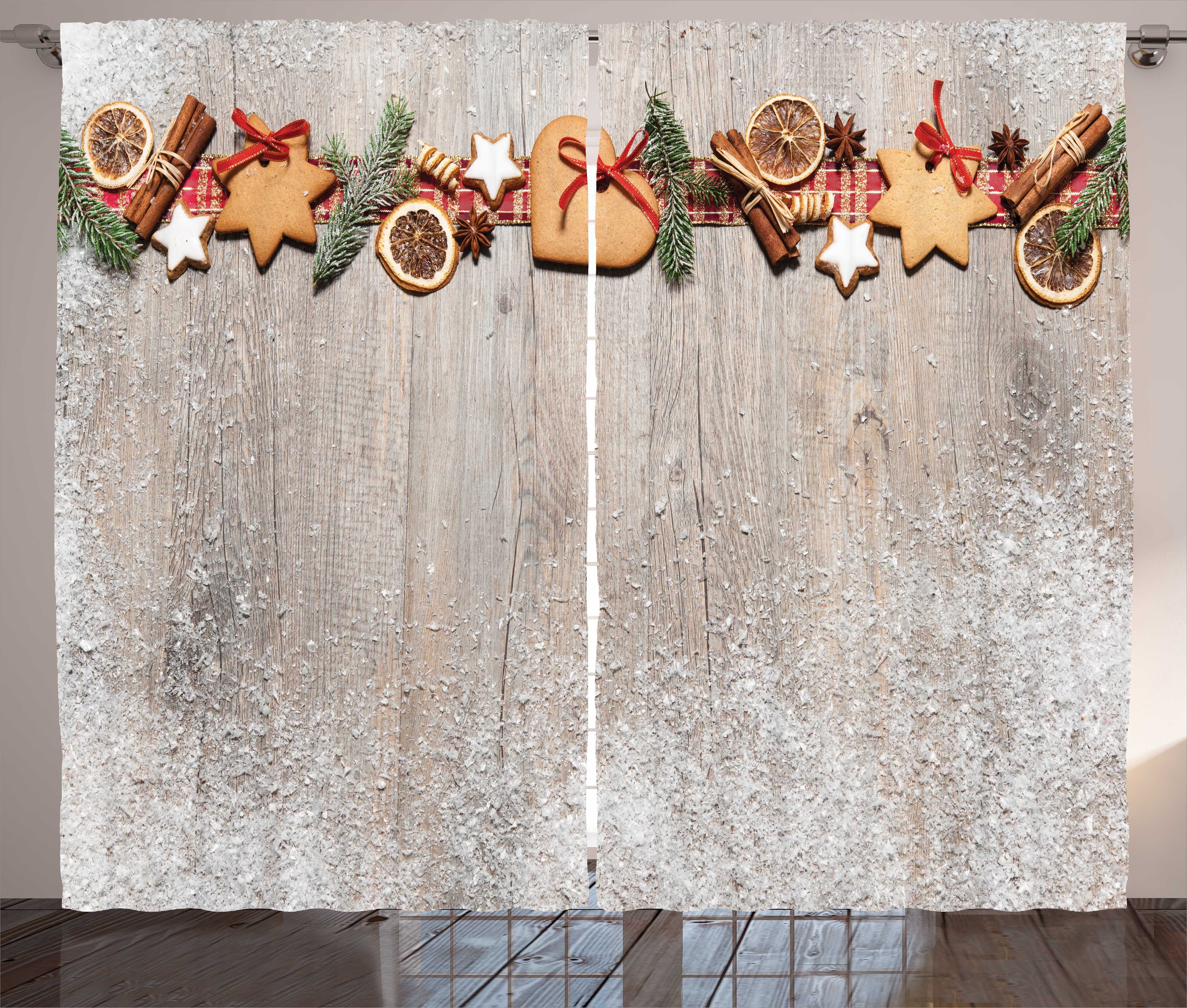 Themed Plätzchen Haken, Schlafzimmer Vorhang Weihnachten Gardine mit Abakuhaus, und auf Holz Schlaufen Kräuselband