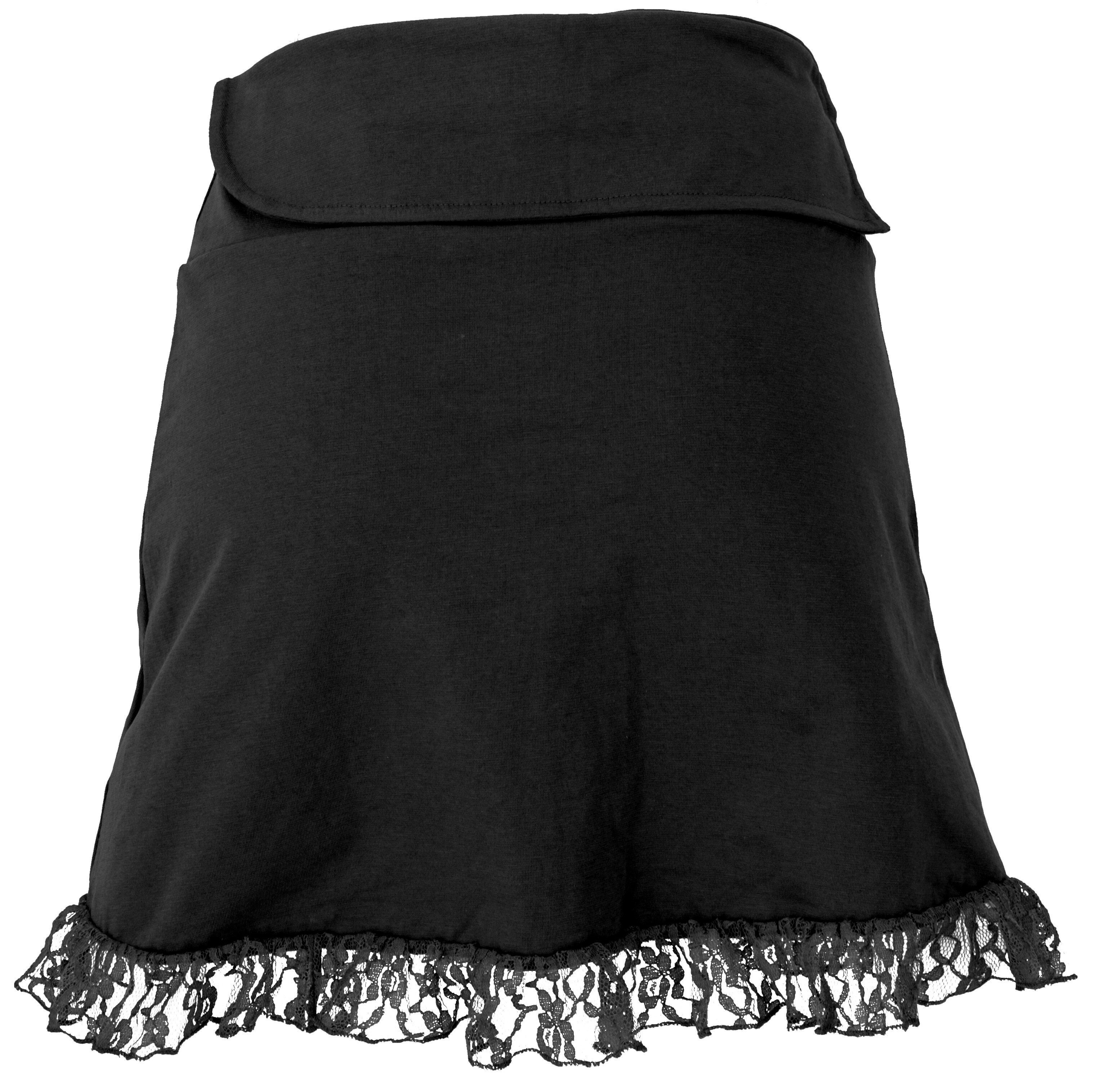 Guru-Shop Minirock Boho Minirock mit Spitze, günstig online kaufen