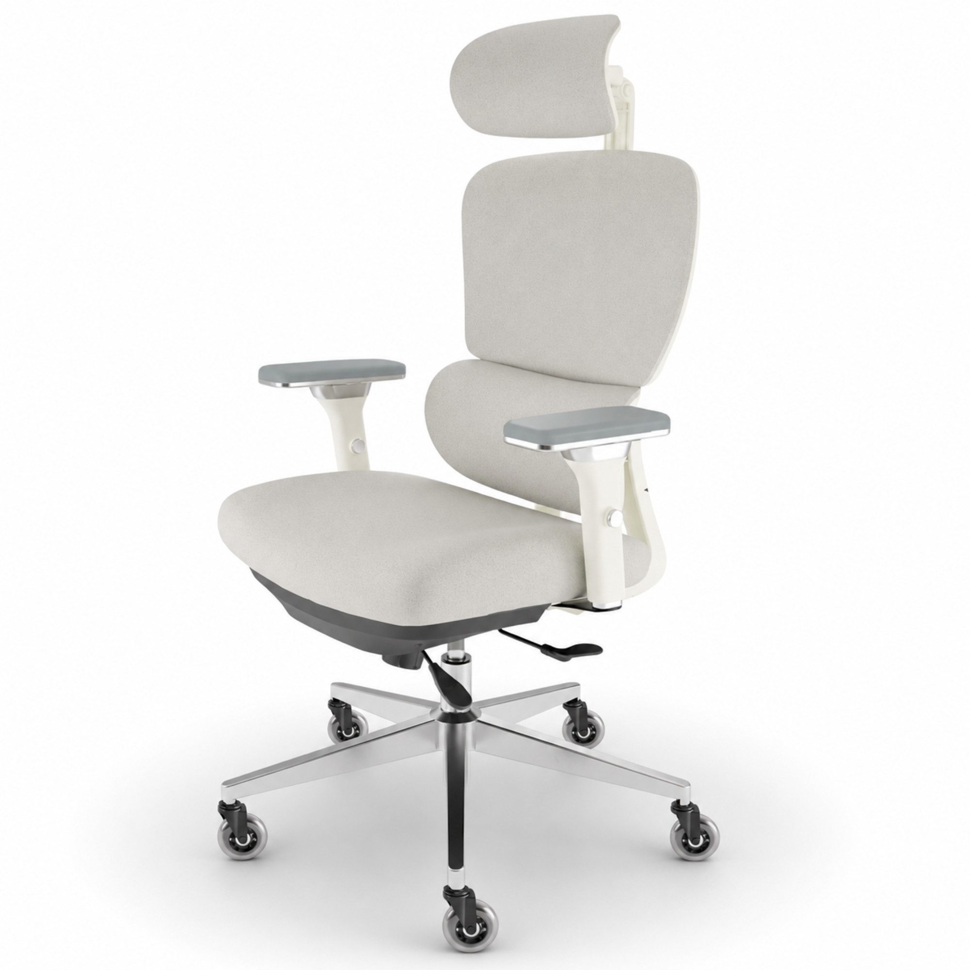 CLOUVOU Bürostuhl Ergonomisch, Schreibtischstuhl bis 150 kg - Testsieger (ProSeat - Chefsessel für Arbeitszimmer, 4D Gaming Armlehnen & 3D Kopfstütze), Blade Wheels, Homeoffice, Gaming Stuhl, Drehstuhl