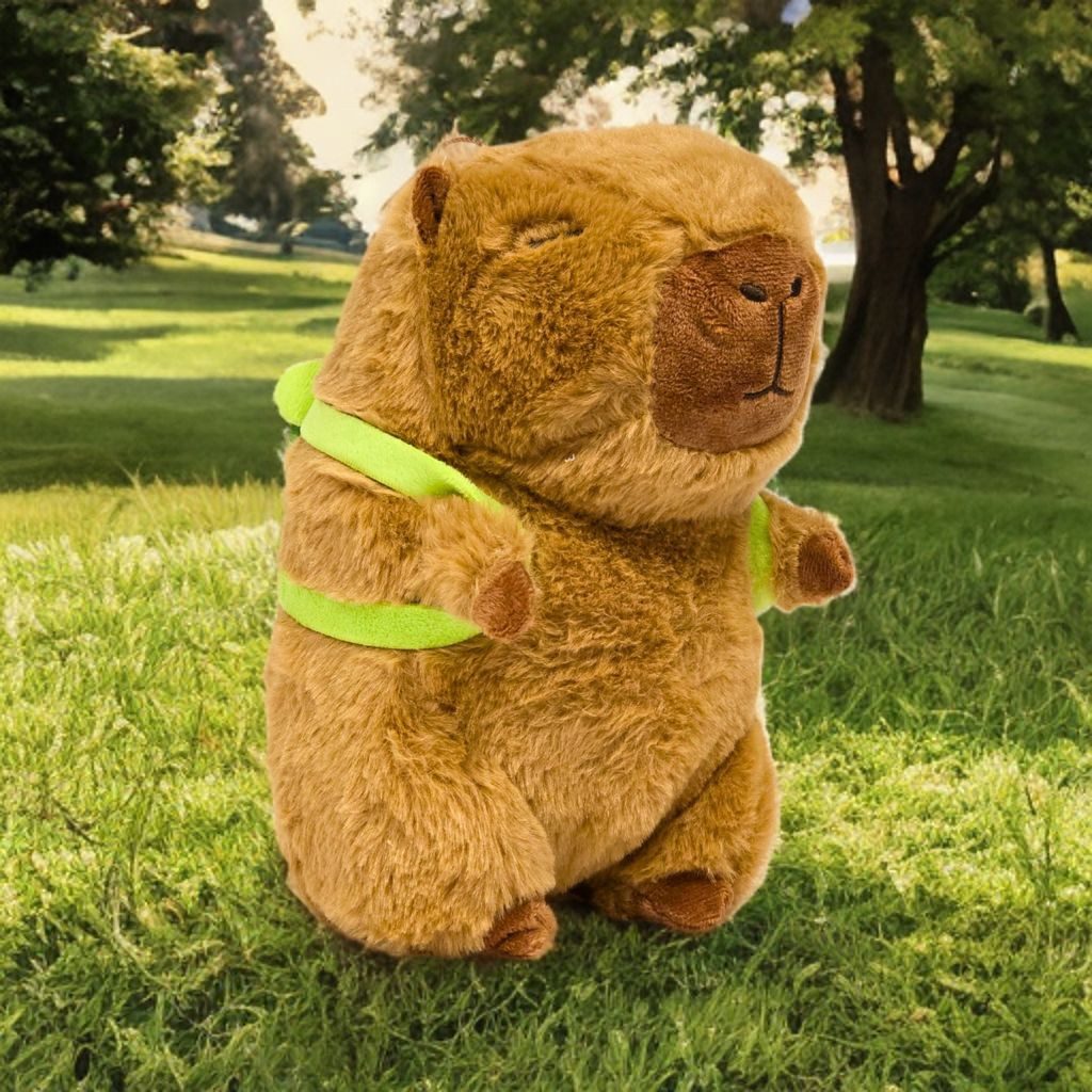soma Kuscheltier Capybara Kuscheltier braun 40 cm Plüsch mit Schildkröten Rucksack (Set, 1-St., Geschenk-Set), Weiches Capybara Plüschtier Flauschiges Geschenkidee Kinder Erwachsene