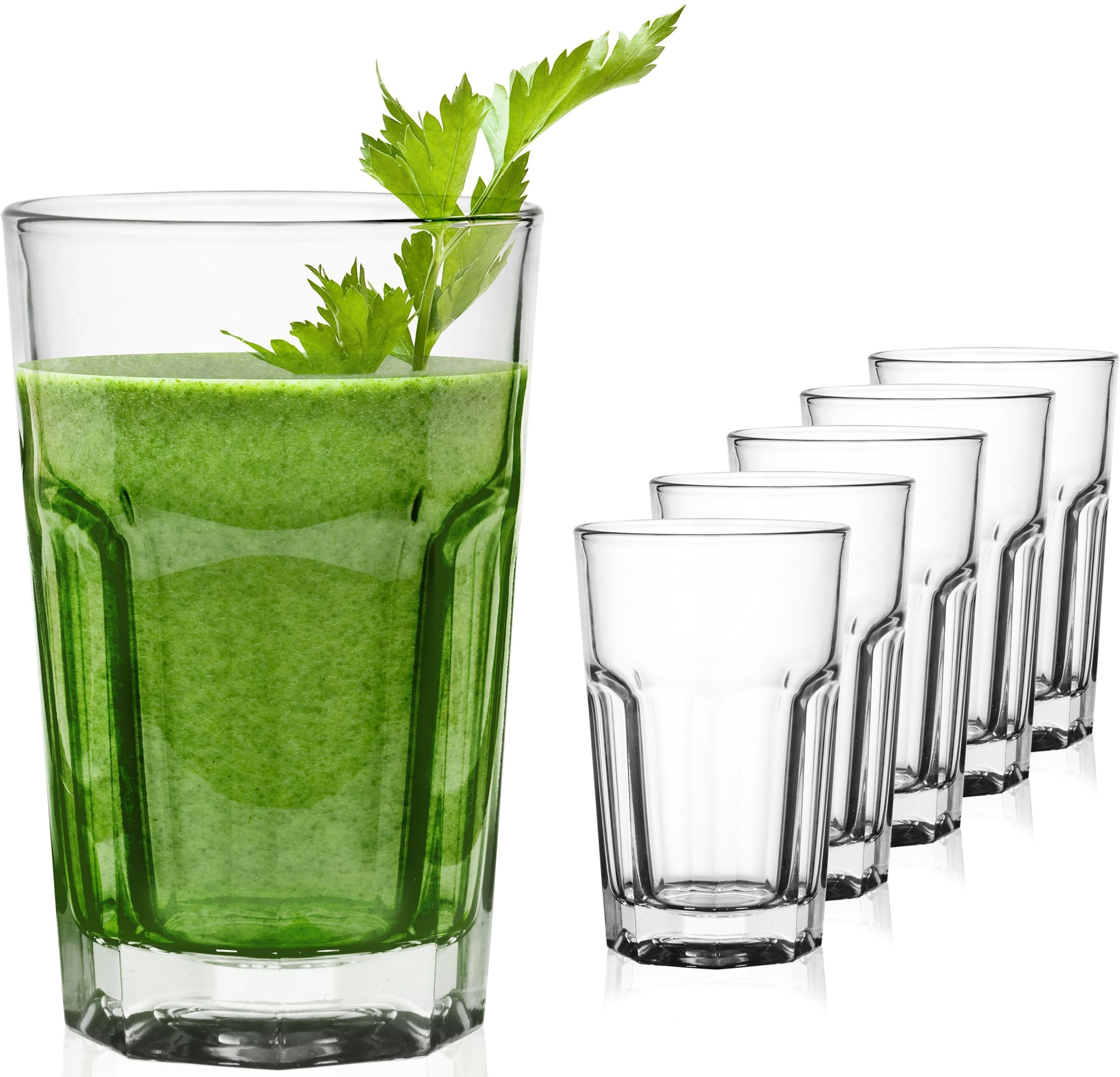PLATINUX Glas, (max.280ml) 230ml Wassergläser Allzweck-Trinkgläser, Spülmaschinenfest stapelbar Saftglas Glas