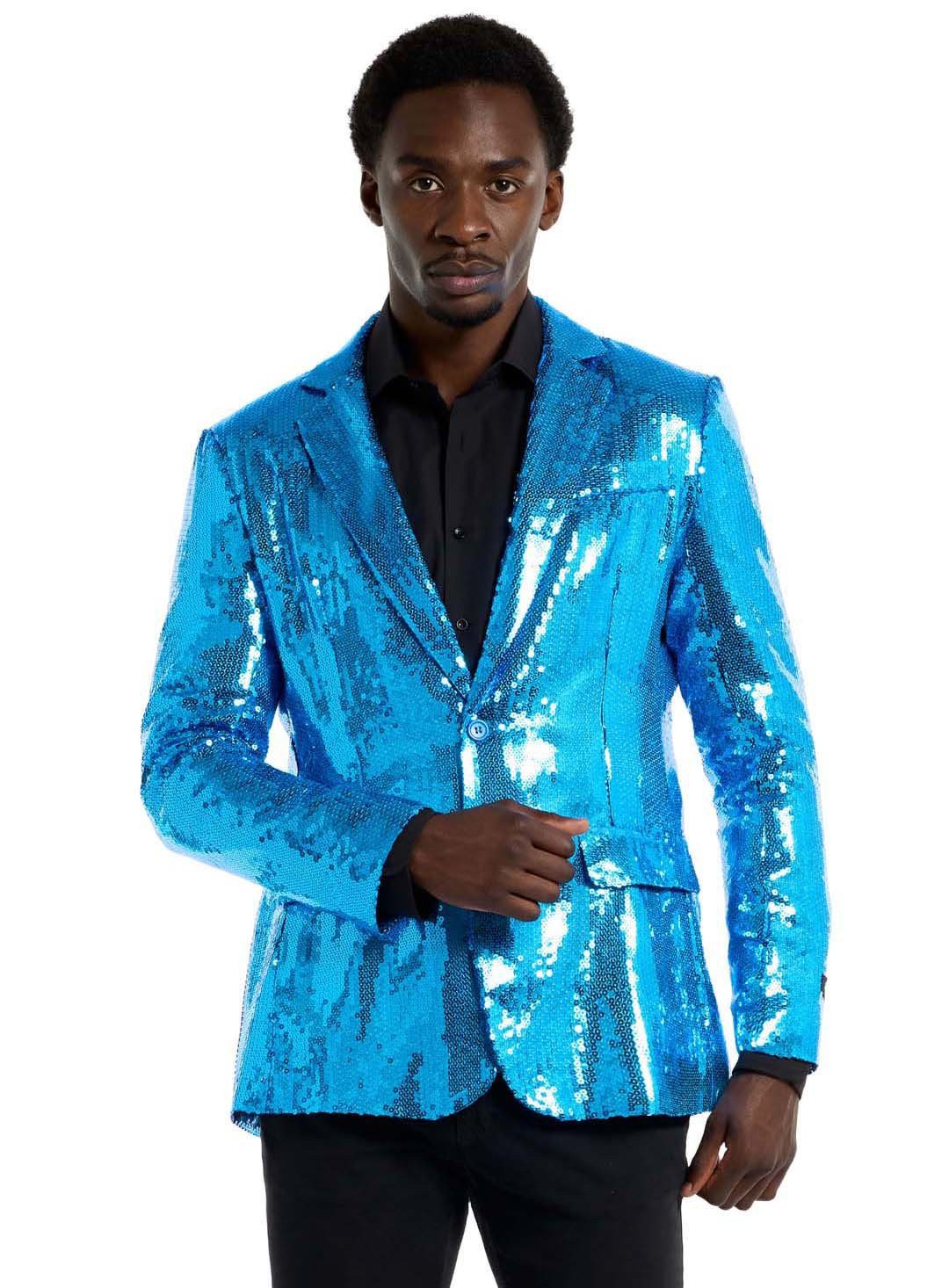 Kostüm Glitzerjacke blau