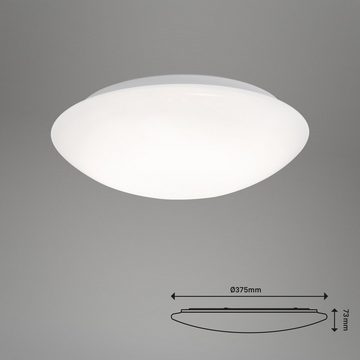 Briloner Leuchten LED Deckenleuchte 3362-016, Tageslichtsensor, LED fest verbaut, Neutralweiß, inkl. Bewegungsmelder, Tageslichtsensor, IP44, weiß, 27,8 cm