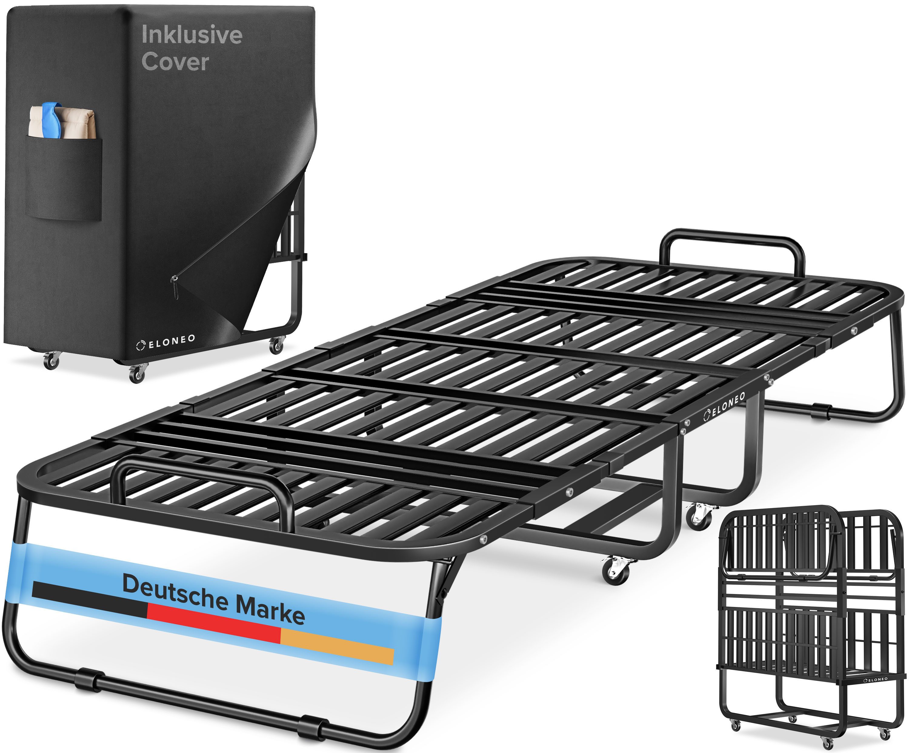 ELONEO Klappbett ELONEO Klappbett, Gästebett – stabil & platzsparend, Matratze optional