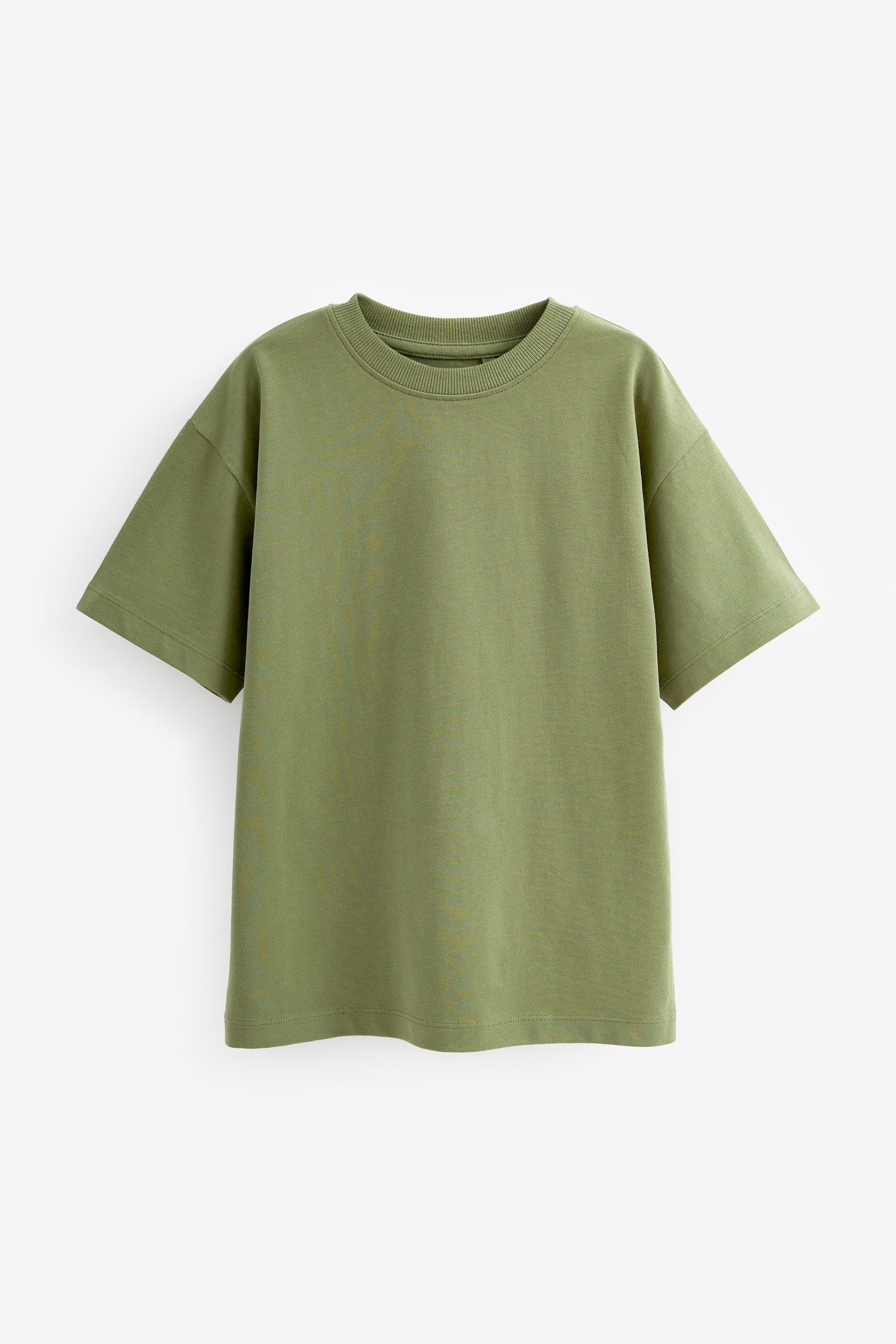 Next T-Shirt Kurzärmeliges Relaxed Fit T-Shirt (1-tlg) Khaki Green