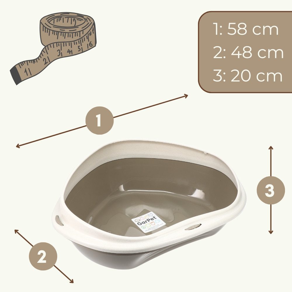 GarPet Katzenecktoilette 2er Set Katzenklo Ecke XXL Eck Katzentoilette Ecktoilette WC