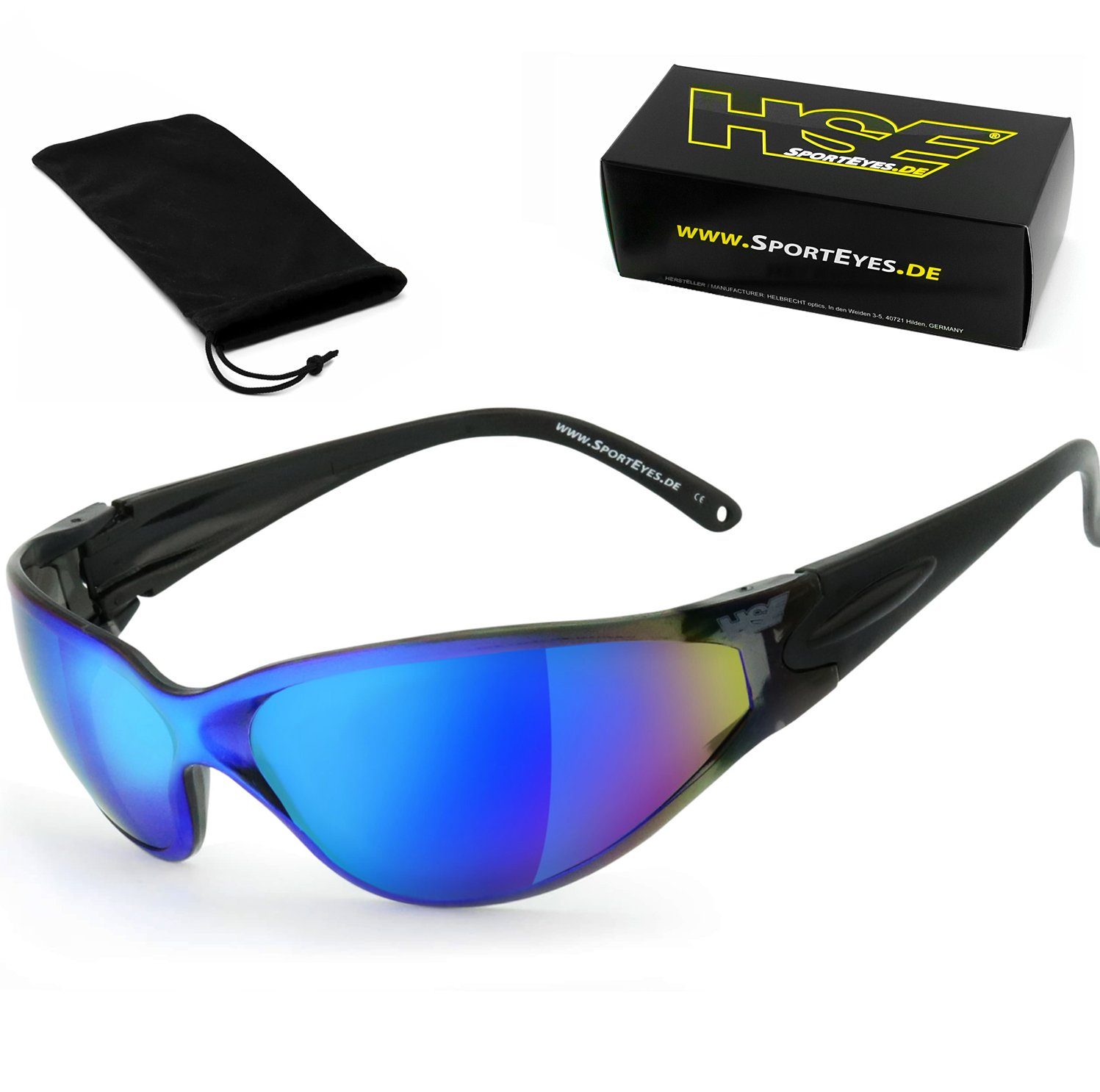 HSE - SportEyes Sportbrille BIG DEUCE, Steinschlagbeständig durch Kunststoff-Sicherheitsglas