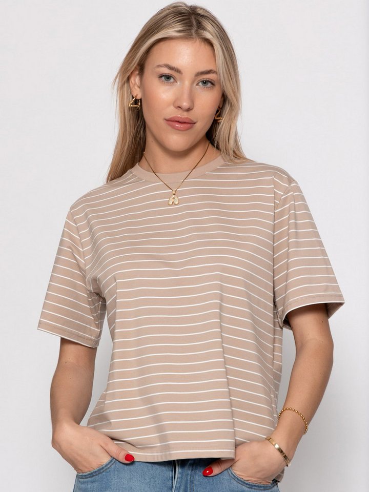 SASSYCLASSY T-Shirt Gestreiftes Shirt für Damen Legeres T-Shirt mit Rundhalsausschnitt und lockerer Passform