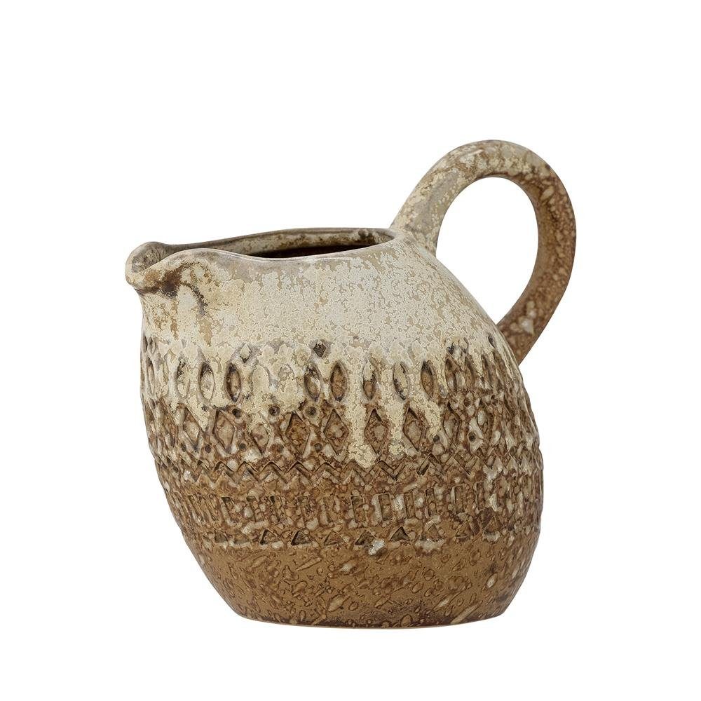 Bloomingville Steingut-Vase – 21,6 Cm Hoch, Braun Mit Gedrehtem Griff & Reaktiver Glasur, Rustikales Dekor