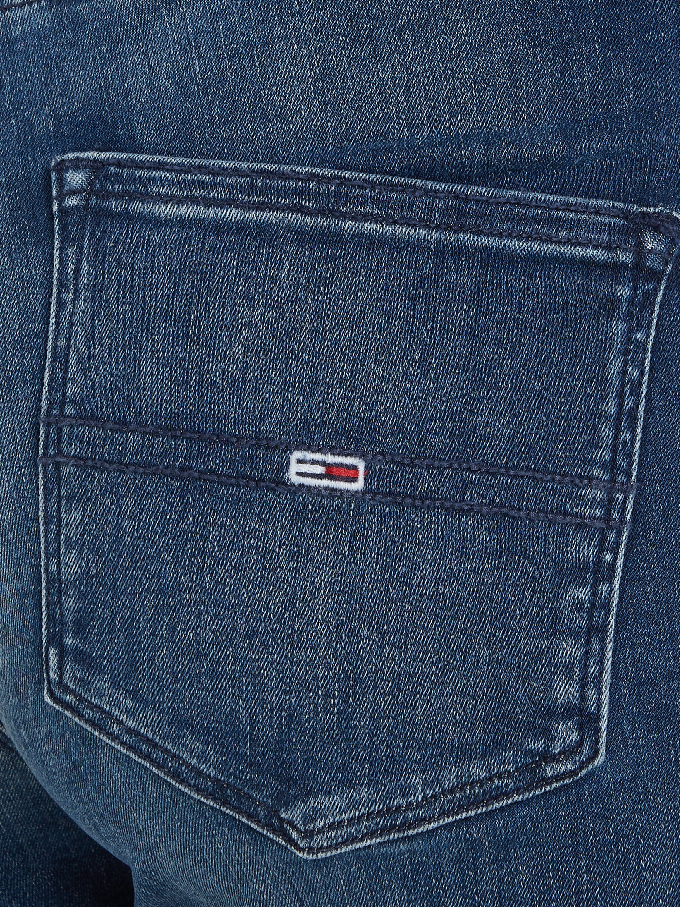 einen perfekten Mid Niceville Sitz. HR Tommy Materialien bequemen SKNY SYLVIA Hochwertige Jeans SUPER Skinny-fit-Jeans New Blue für und
