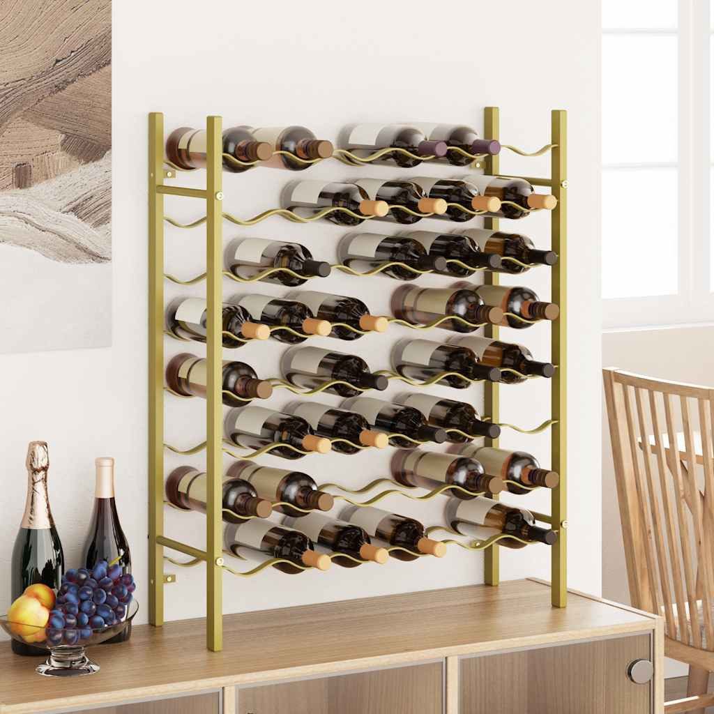 vidaXL Weinregal Weinregal für 48 Flaschen Golden Metall, 1-tlg.