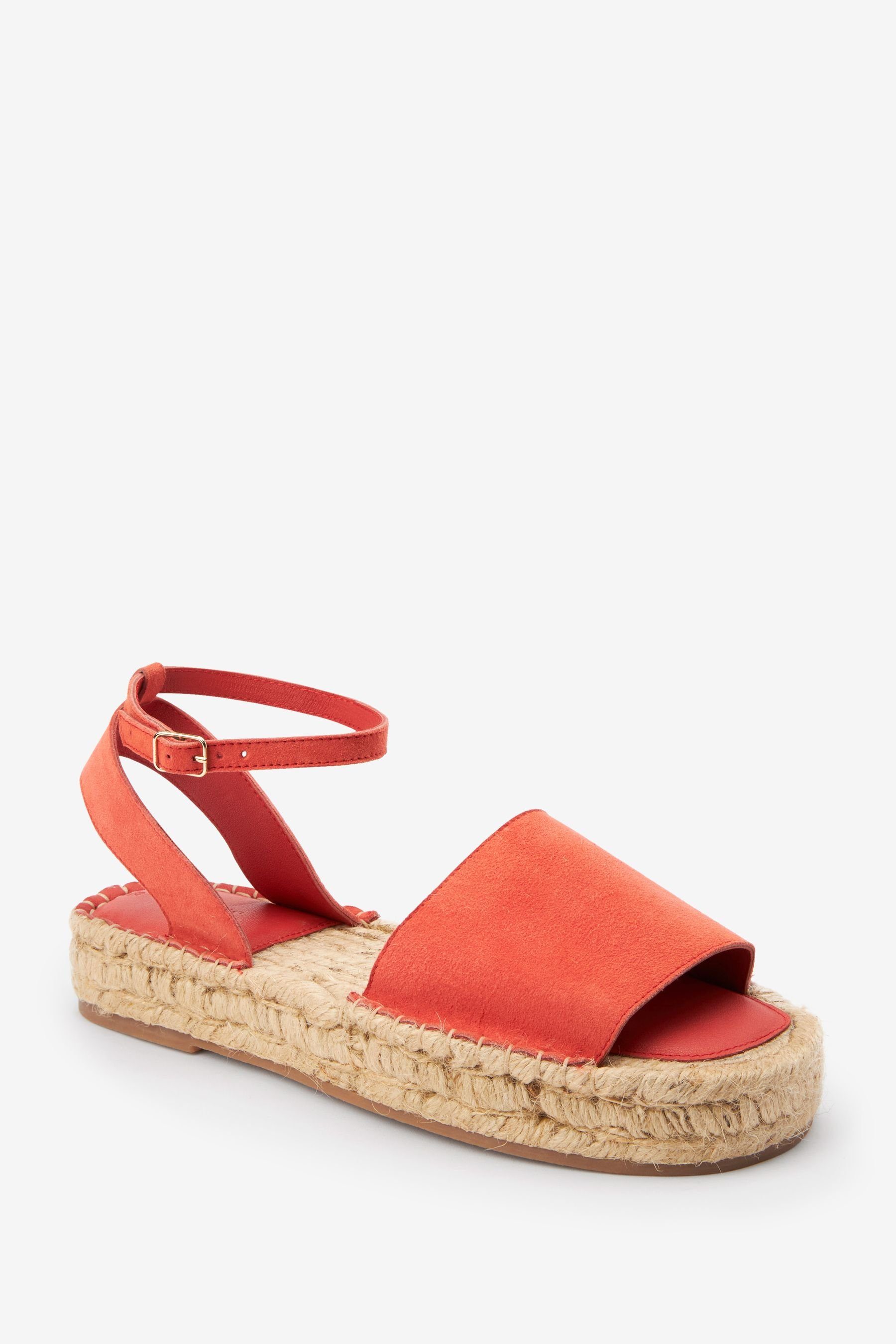 Espadrille-Sandalen Keilsandalette Next Orange Comfort (1-tlg) Zweiteilige Forever