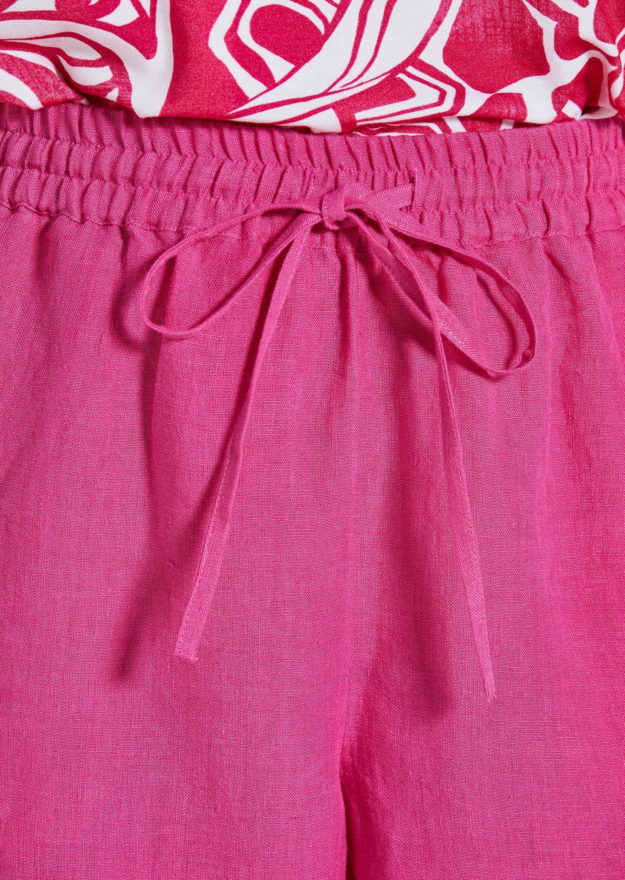 GOLDNER Schlupfhose Sportliche CARLA Midihose Luftige Bermuda mit Schlupfbund, Taschen, sommerlich, Leinen, Uni