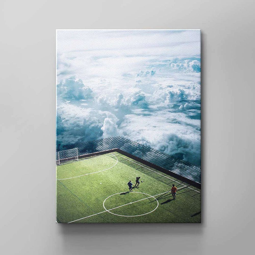 DOTCOMCANVAS® Leinwandbild, Moderne Wandbild vom Fußballplatz ohne Rahmen