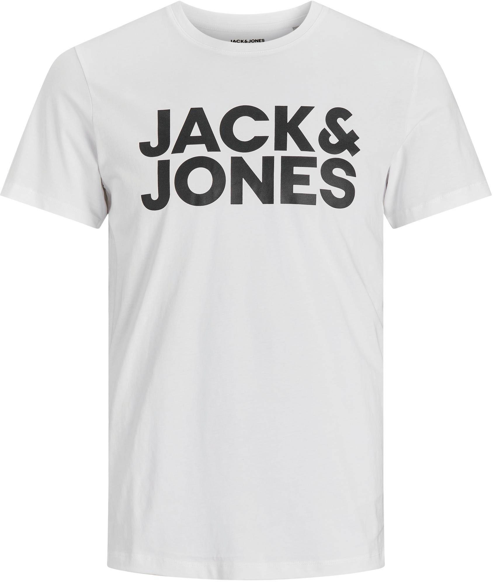 TEE T-Shirt white CORP & LOGO mit Logoprint Jones Jack
