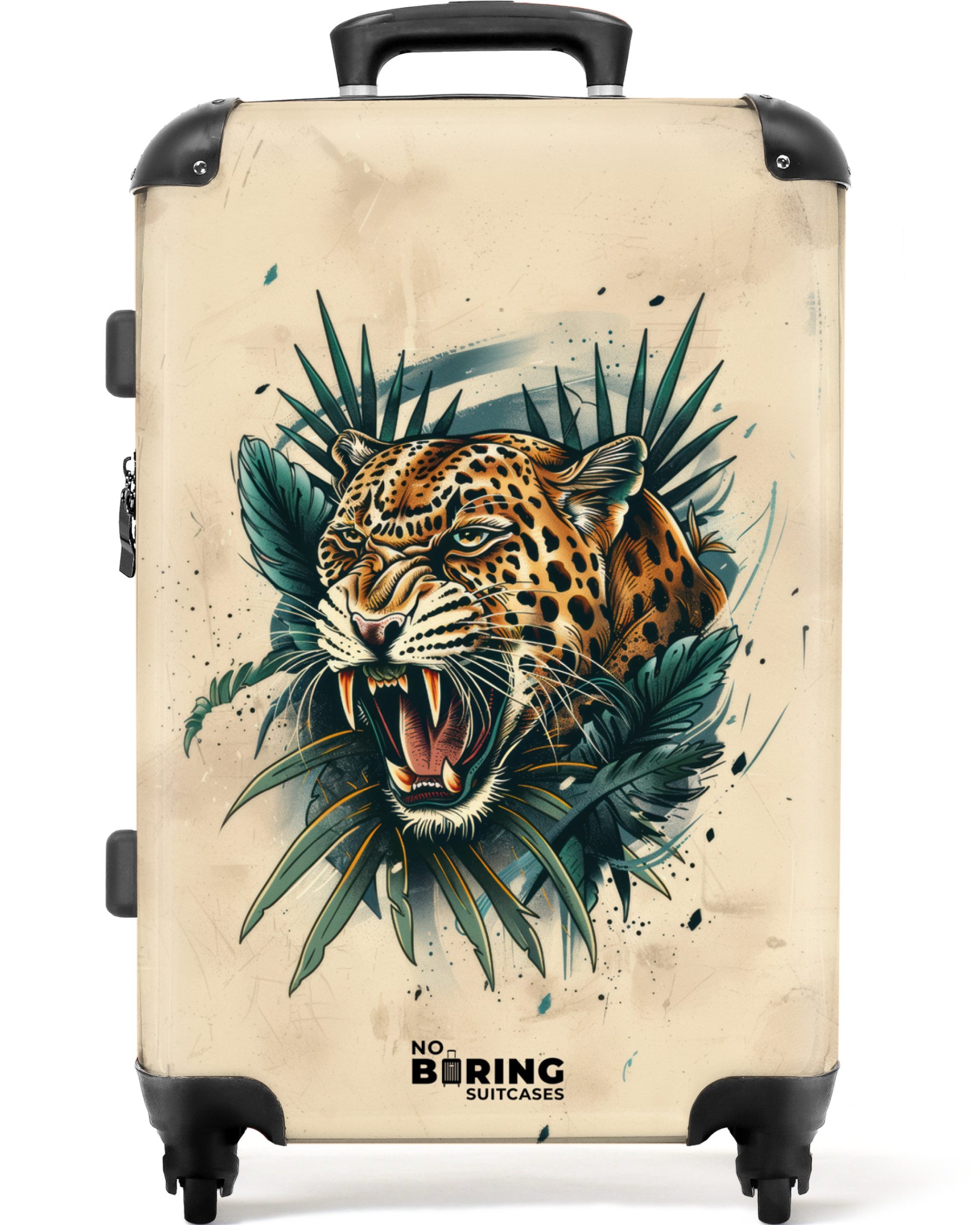 NoBoringSuitcases.com© Hartschalen-Trolley Beige mit Jaguar 67 günstig online kaufen