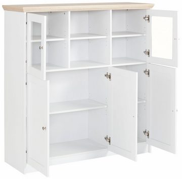 Home affaire Highboard Nanna, in duroplastischer Oberfläche Folien Eichen-Optik, Breite 118 cm