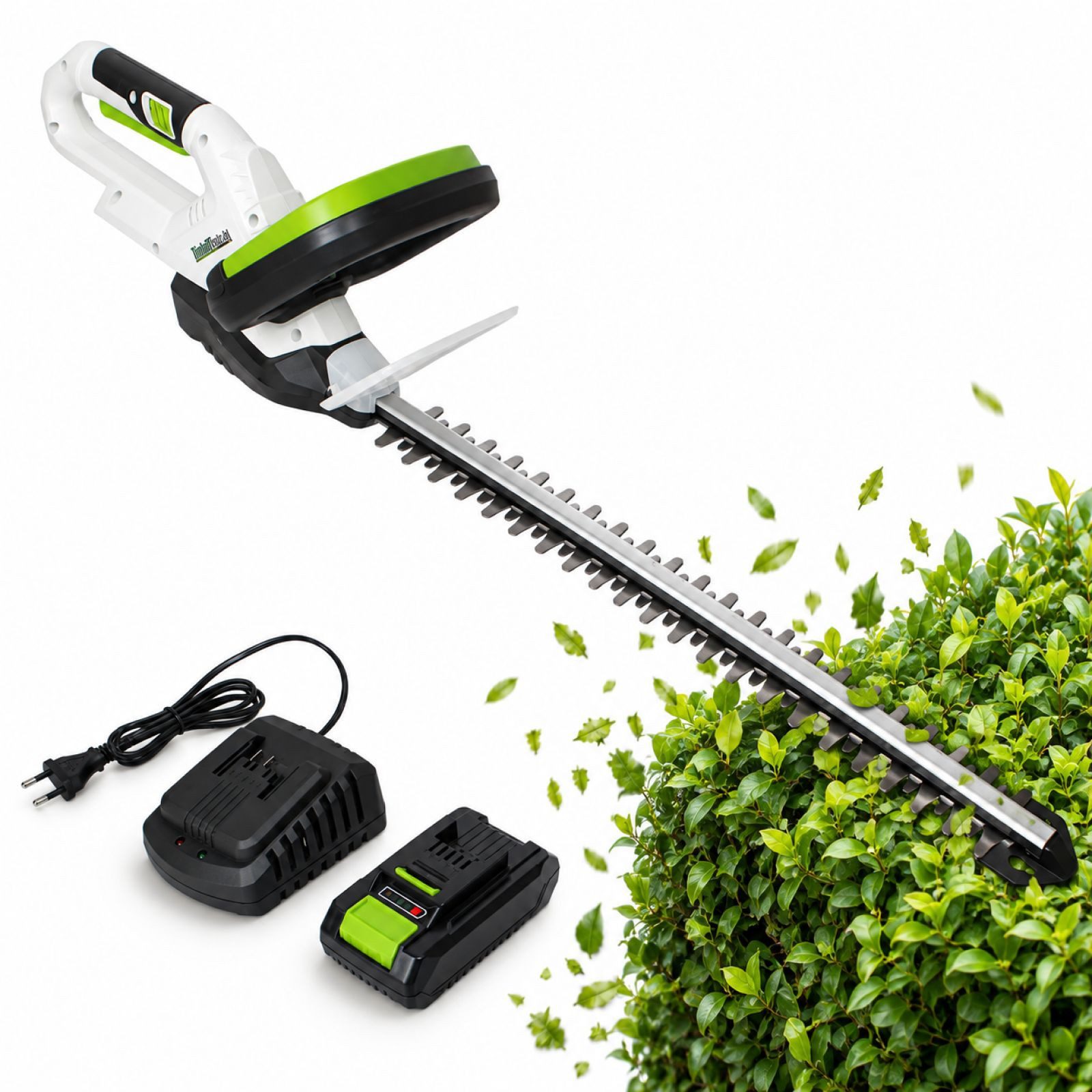 TRUTZHOLM Akku-Heckenschere 20V 2.0 Ah 520 mm Schnittlänge mit Akku und Schnellladegerät