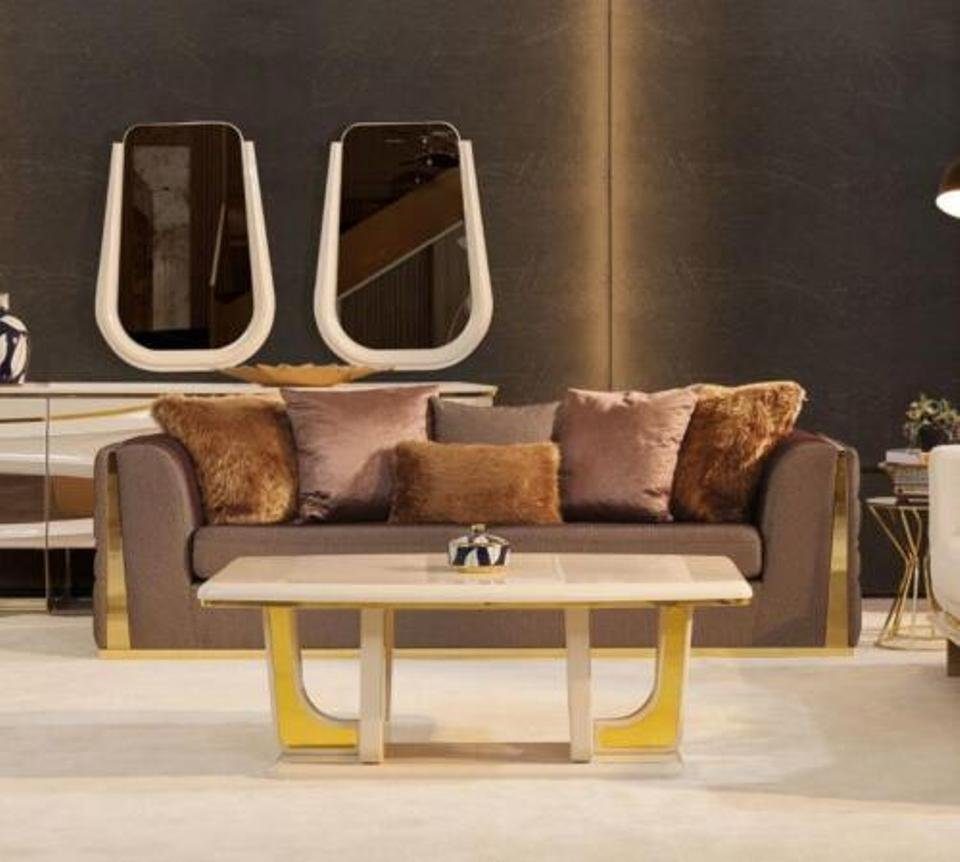 JVmoebel 3-Sitzer, Dreisitzer Sofa 3 Sitzer Sofas Stoff Modern Braun Design Sitz Couch