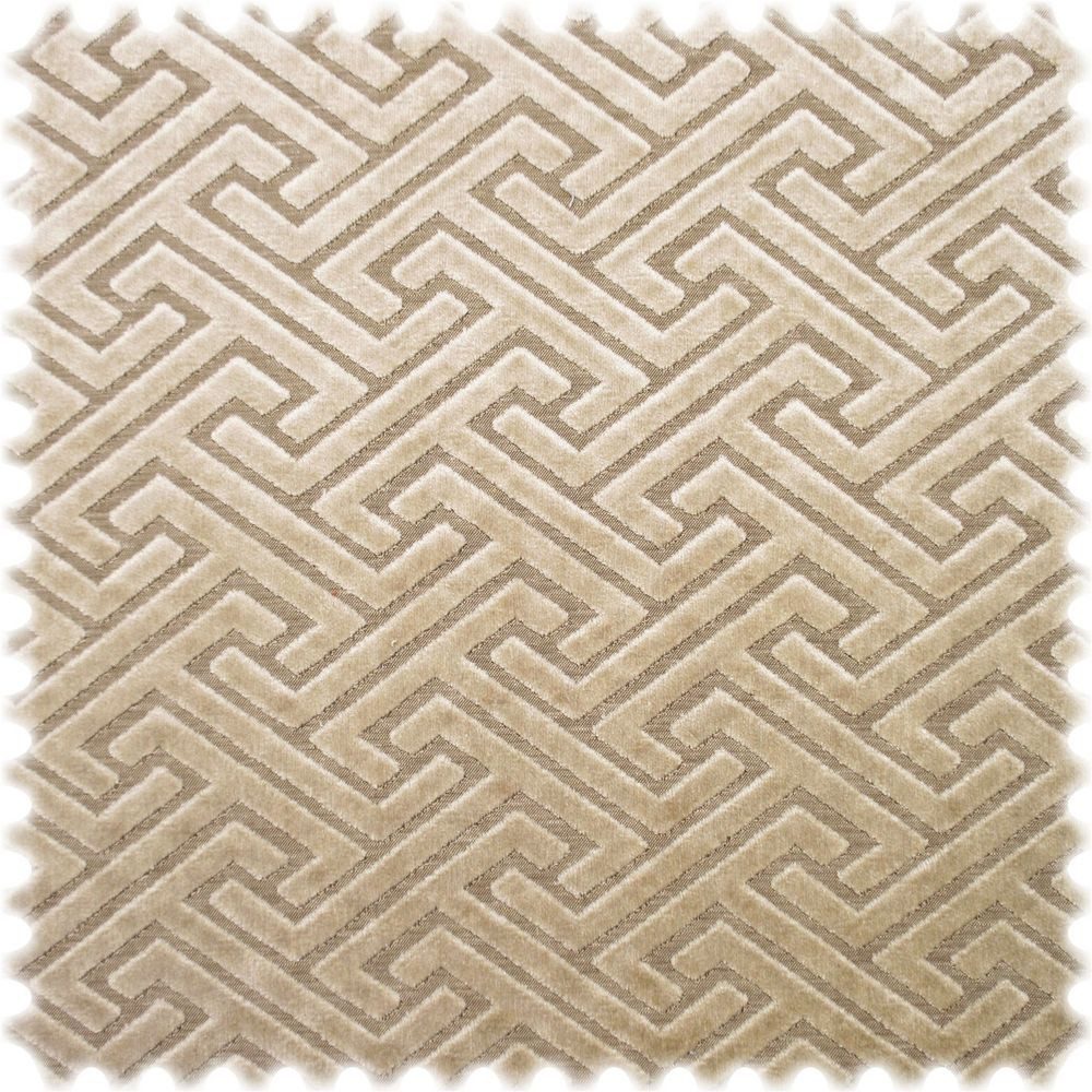 Heiro Stoff Velours de Gênes Möbelstoff Romanov Beige, Polsterstoff Meterware - Breite:140 cm