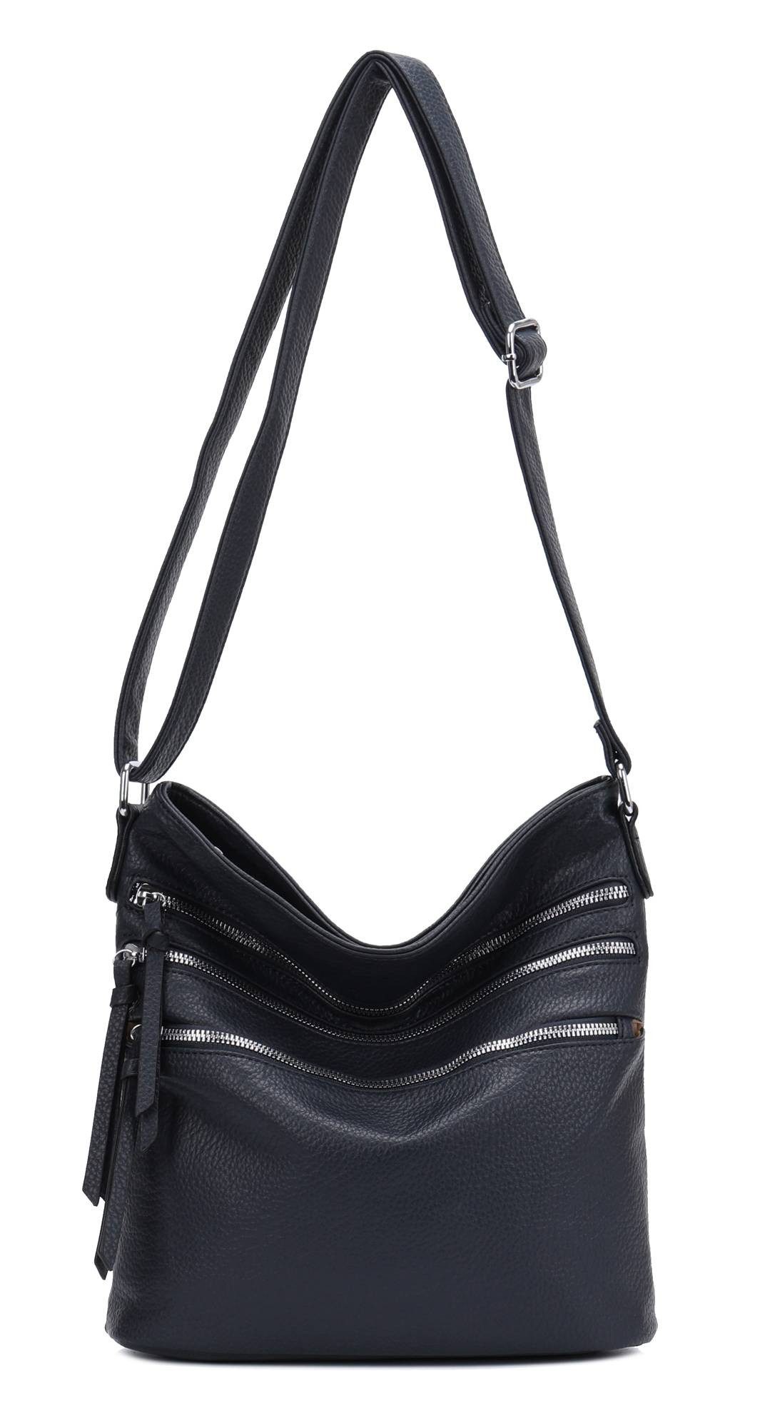 Schultertasche Damen Hand-Tasche XL Shopper Umhängetasche Cross body Over Hobo Bag