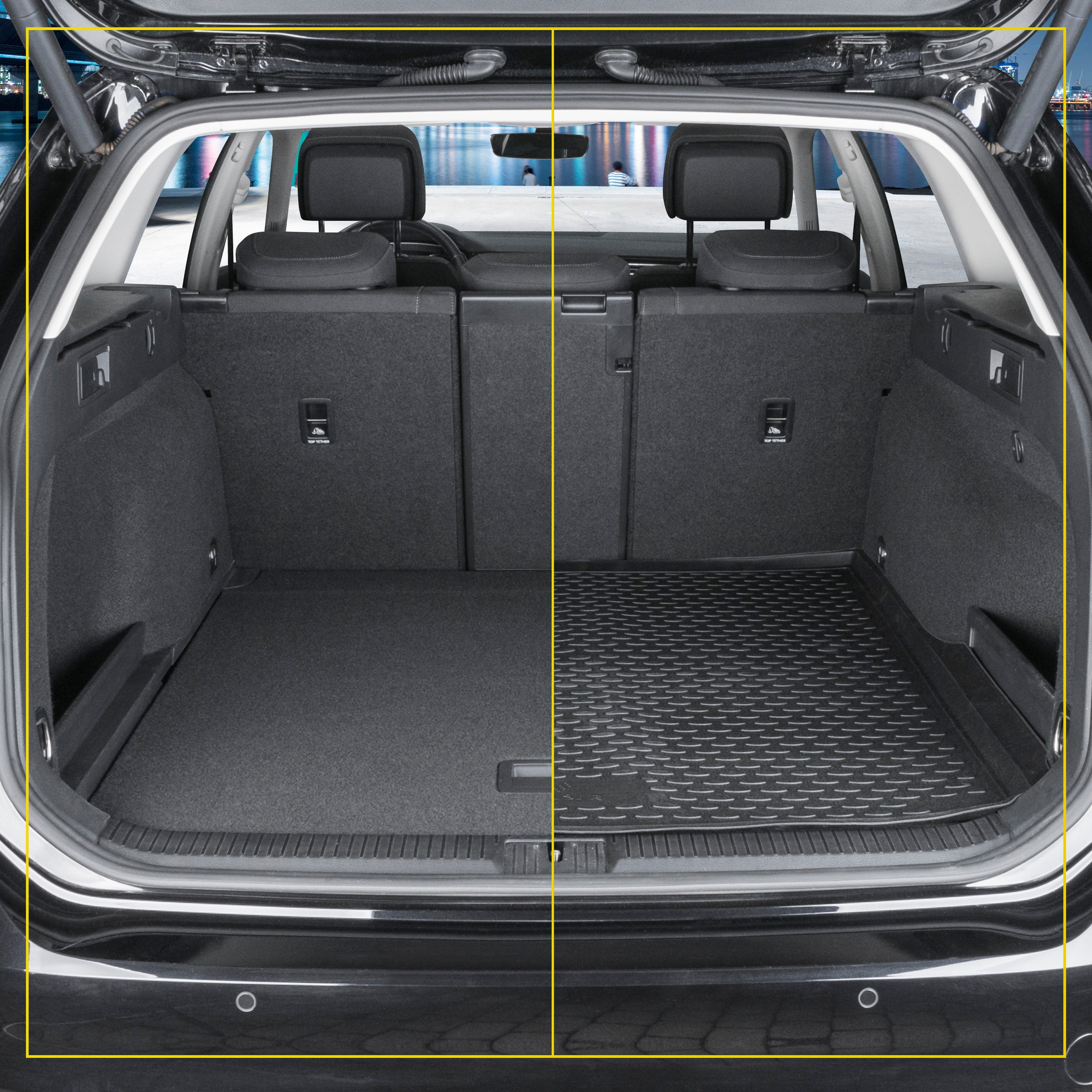 WALSER Kofferraummatte XTR, für Toyota Verso Sitzer geklappt für 3. und z.B. Großr.lim., 7 Toyota 5 Verso Sitzer Reihe