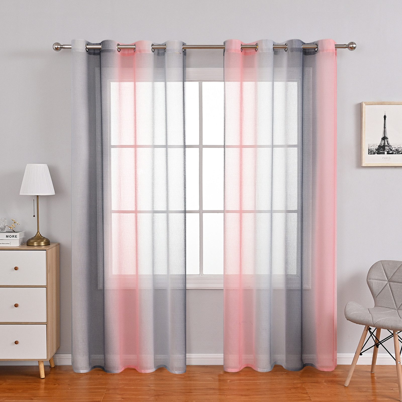 BTTO V&G Scheibengardine 1/2er Set Vorhang, Ösen Gardine Transparente Voile günstig online kaufen