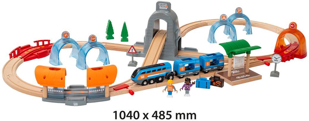 BRIO® Spielzeug-Eisenbahn BRIO® WORLD, Smart Tech Sound Action Tunnel Reisezug, (Set), FSC® - schützt Wald - weltweit