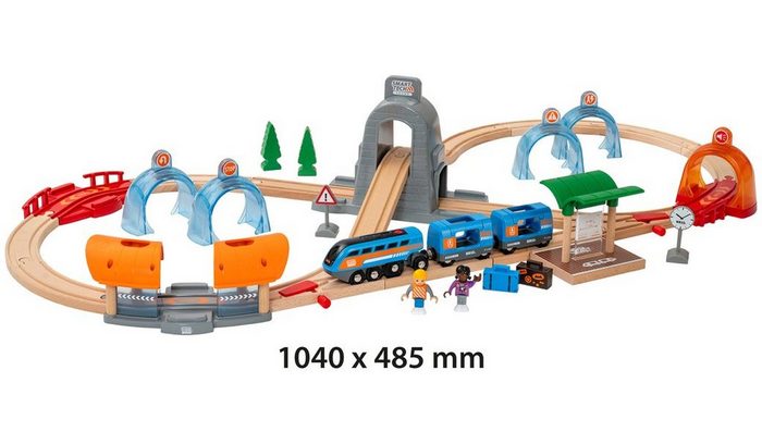 BRIO® Spielzeug-Eisenbahn BRIO® WORLD Smart Tech Sound Action Tunnel Reisezug (Set) FSC®- schützt Wald - weltweit