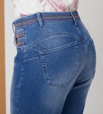 Christian Materne Skinny-fit-Jeans Denim-Hose figurbetont mit Multicolor-Steppgarn