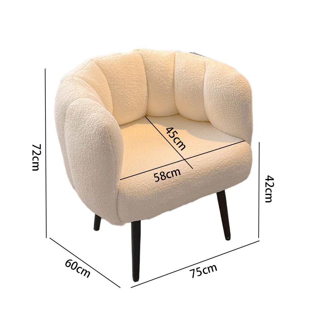 Muxing Sessel Polstersessel mit Armlehnen Relaxsessel Weiß (1-St) – Bild 5 von 5