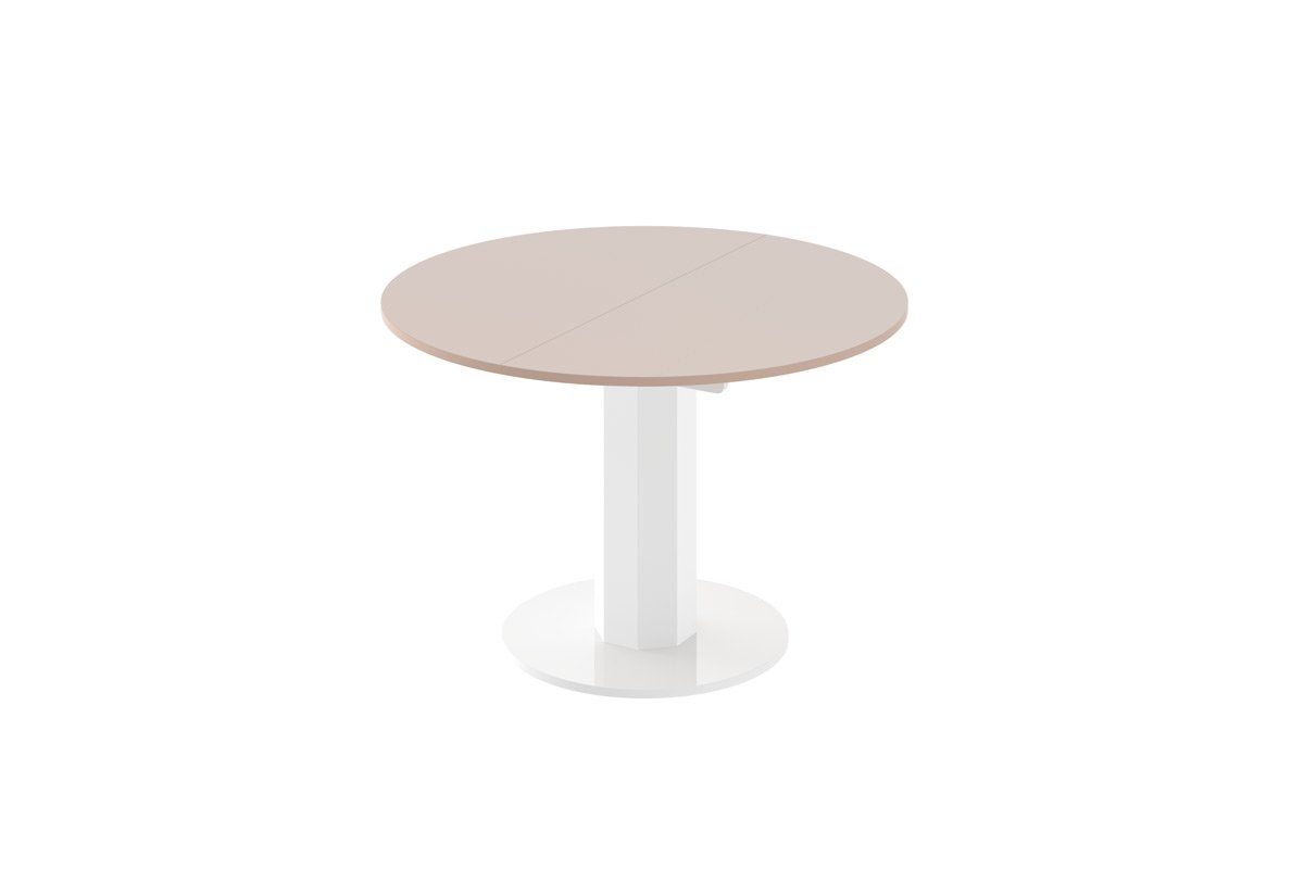 Esstisch oval ausziehbar Cappuccino Hochglanz Esstisch rund Design 100-148cm Hochglanz HES-111 designimpex - Tisch Weiß Hochglanz