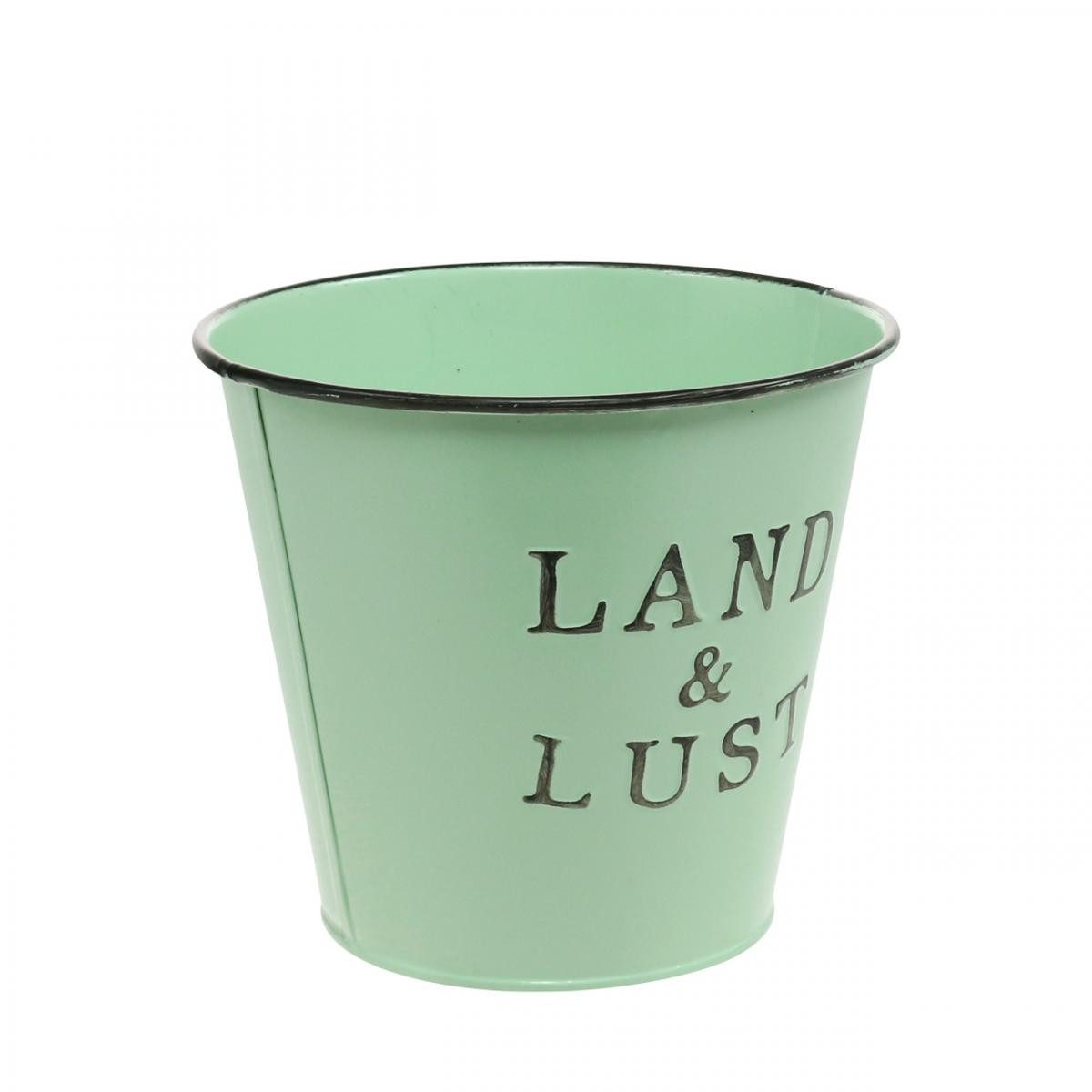 Viana Übertopf Pflanzkübel Retro-Dekor Metall Blumentopf mit Schriftzug