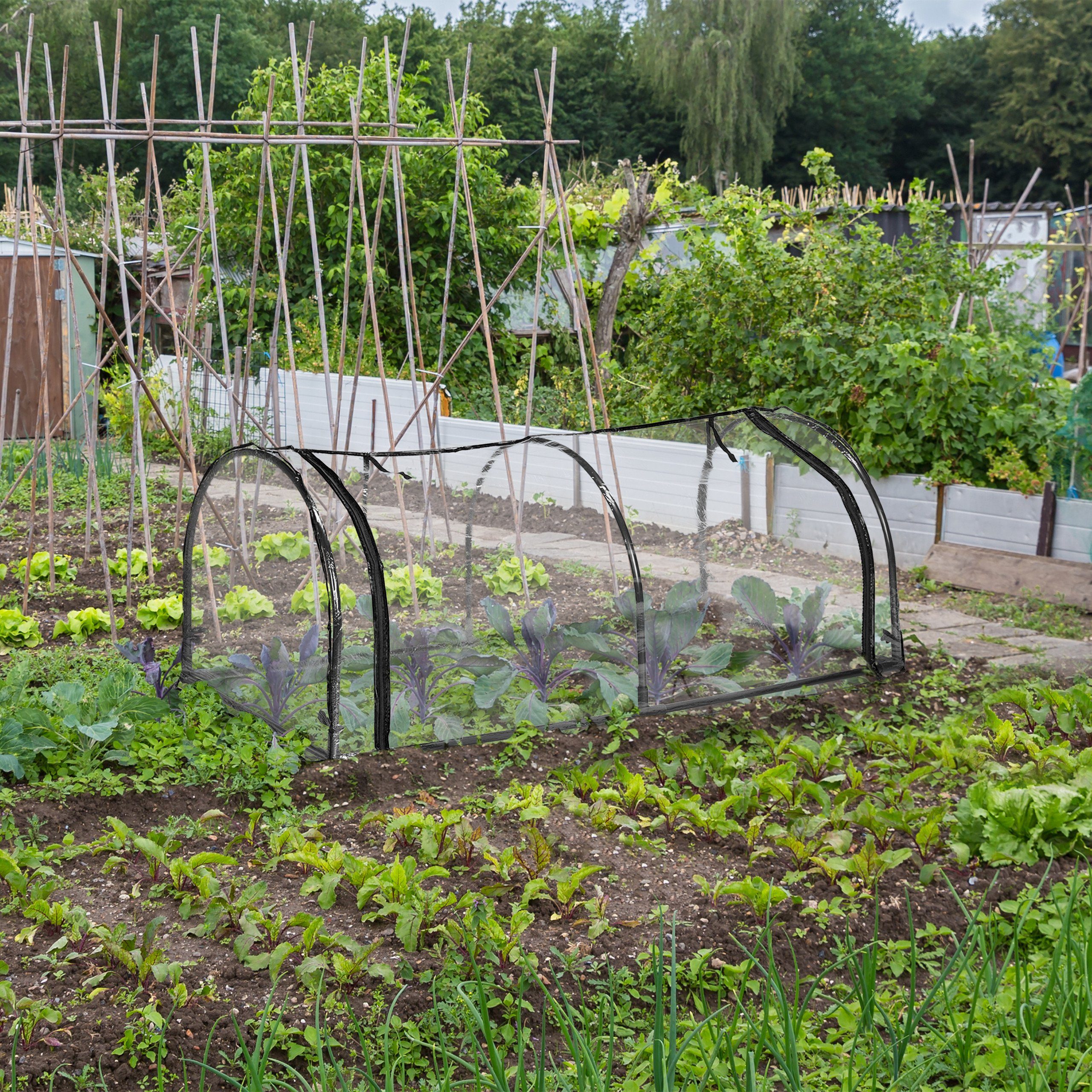 relaxdays Frühbeet Folienfrühbeet PVC mit Tür