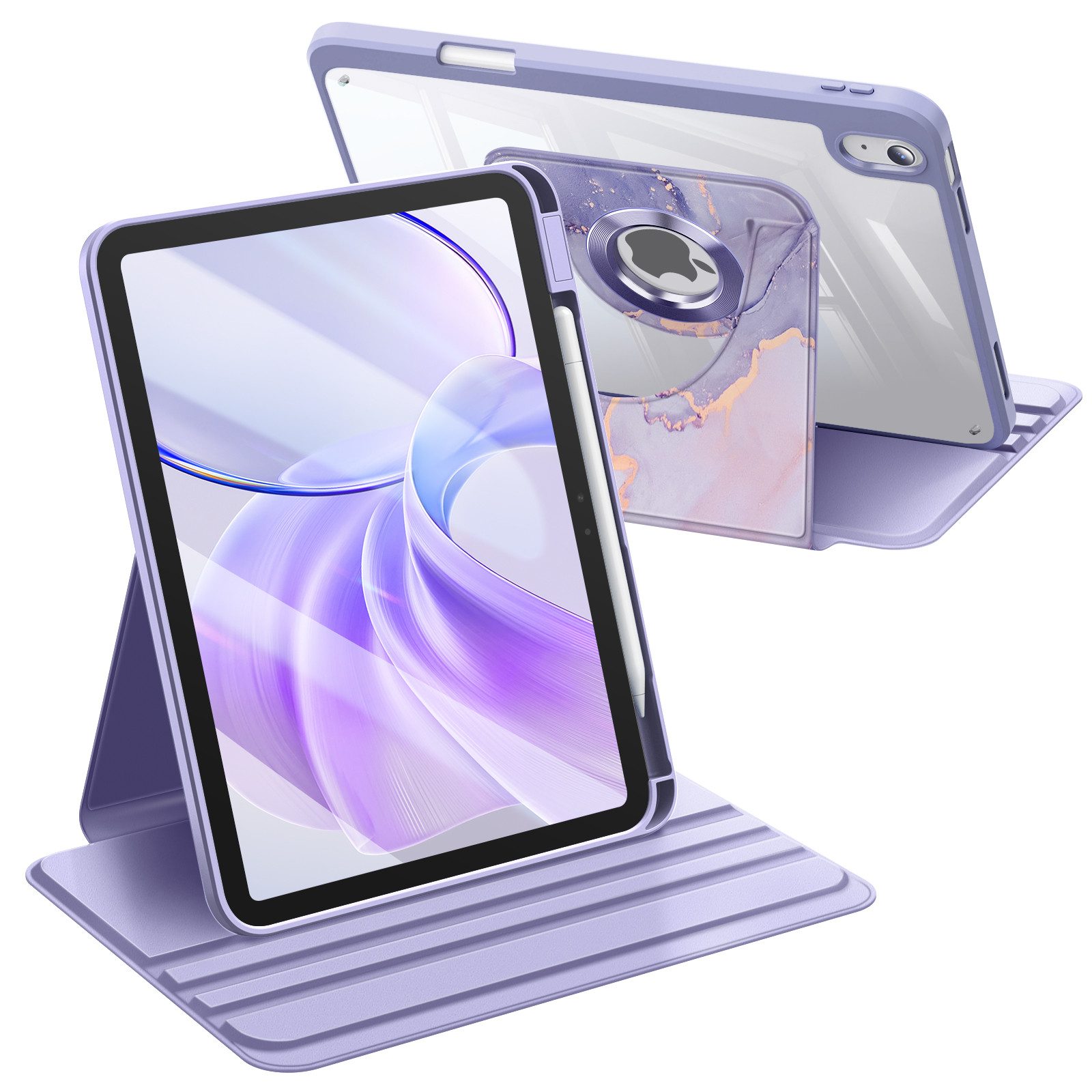 Fintie Tablet-Hülle Rotierende Hülle für iPad (A16) 11./10. Generation 2025/2022, 360 Grad Drehbare Hülle mit Stifthalter, Transparente Acryl-Rückseite von Fintie