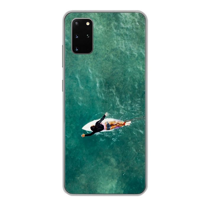 MuchoWow Handyhülle Surfer beim Paddeln Phone Case Handyhülle Samsung Galaxy S20 Plus Silikon Schutzhülle