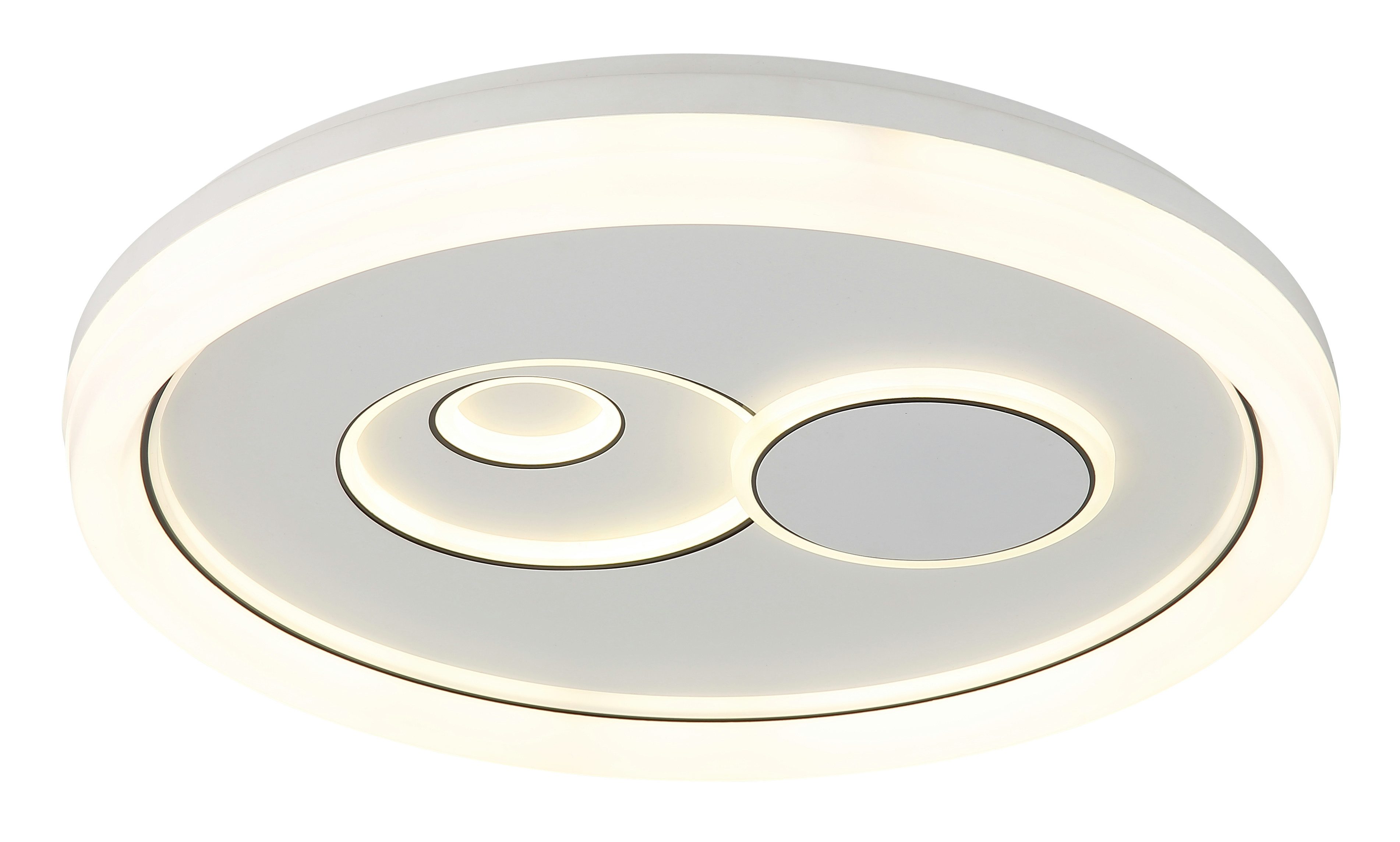 GLOBO LIGHTING Deckenleuchte RUIZ I, LED fest integriert, Deckenleuchte Weiß, Opal/Kunststoff Schwarz, dimmbar, LED 36W