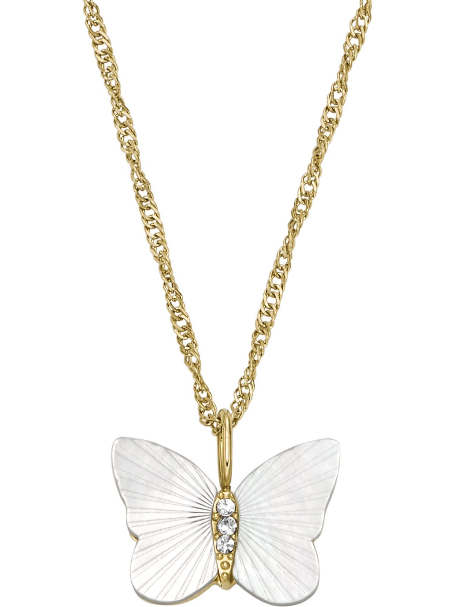 Fossil Collier Fossil Damen-Kette Edelstahl Perlmutt günstig online kaufen