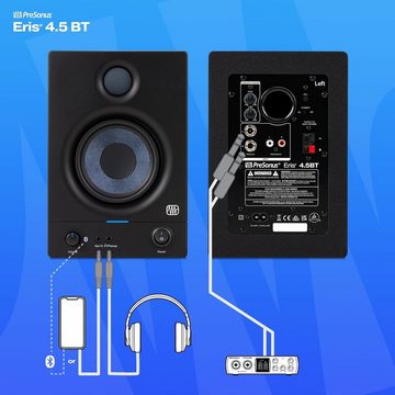 Presonus Eris 4.5BT Bluetooth-Boxen 2nd Gen 2 PC-Lautsprecher (1 Paar, 50 W, mit Boxenständern)