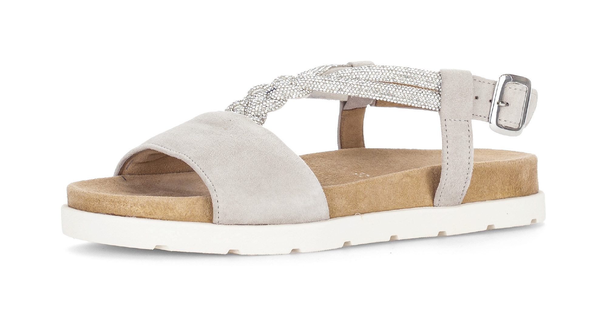 Gabor Riemchensandale Plateau, Sandalette, Sommerschuh mit funkelnden Strasssteichen
