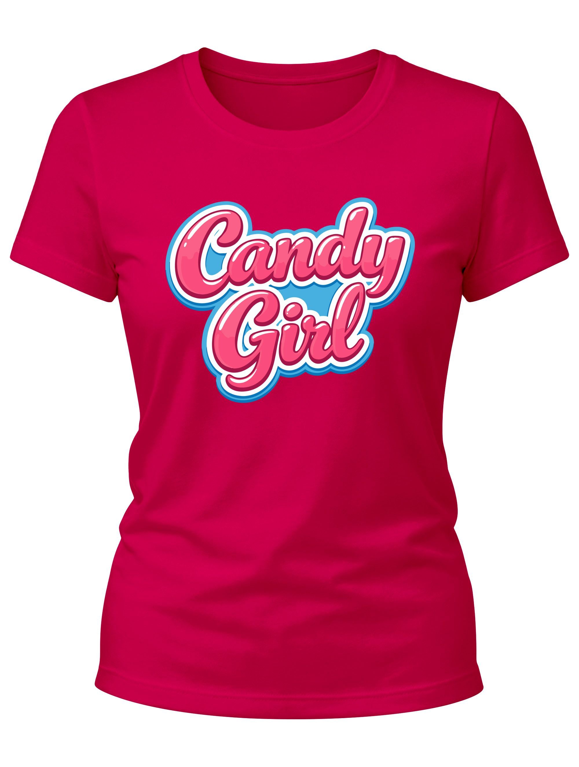 Print-Shirt Damen T-Shirt - Candygirl - Fasching Karneval Kostüm-Ersatz
