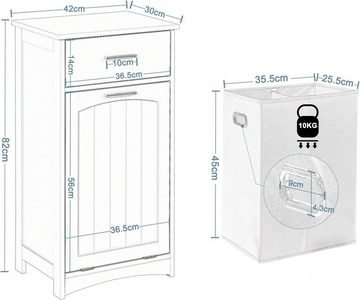 EUGAD Badkommode (1 St), Badezimmerschrank mit ausklappbarem Wäschekorb,2 Fächern