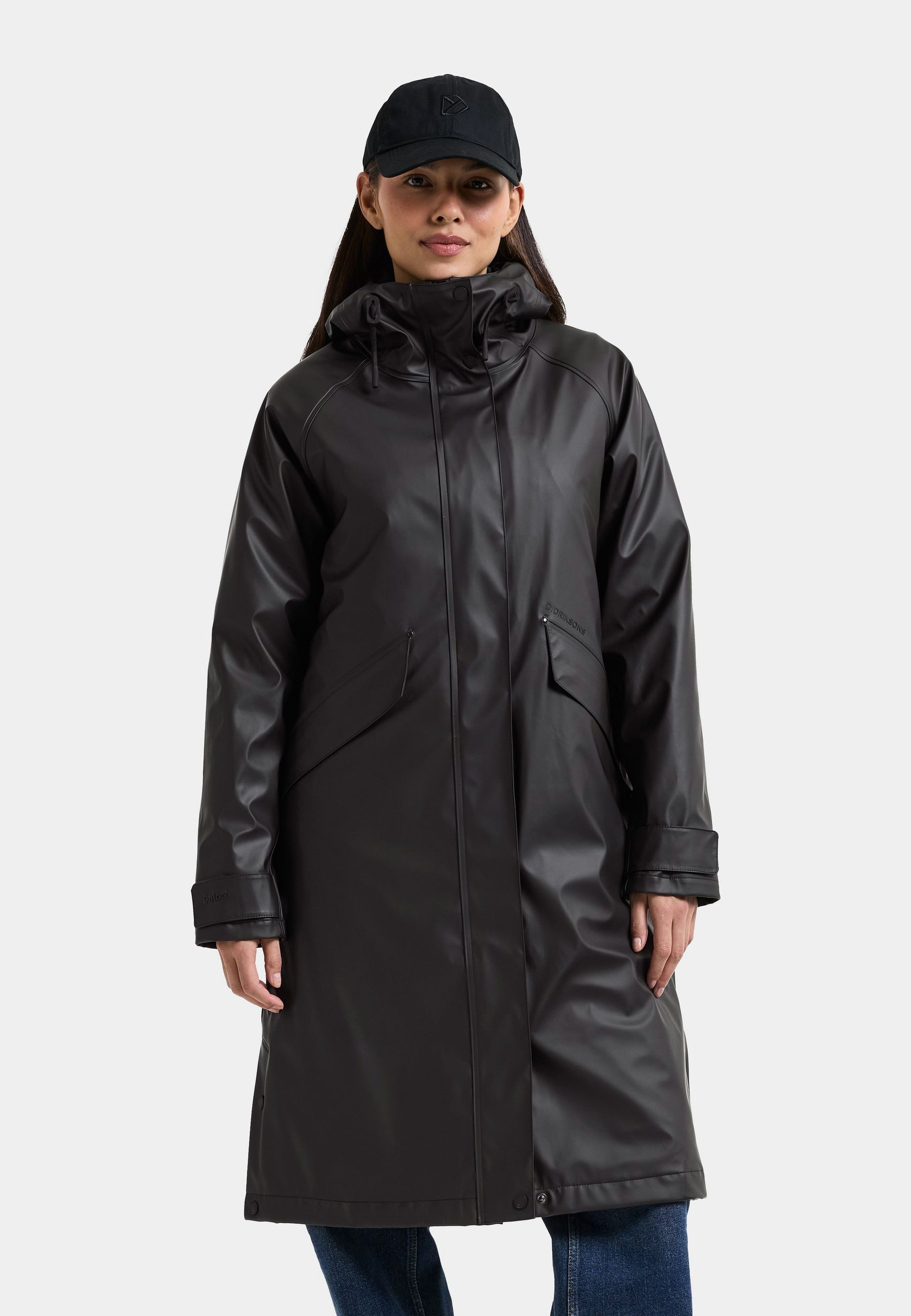 Didriksons Regenjacke Damen Stepp-Regenmantel Wasserdicht LEONIE mit Kapuze mit Taschen